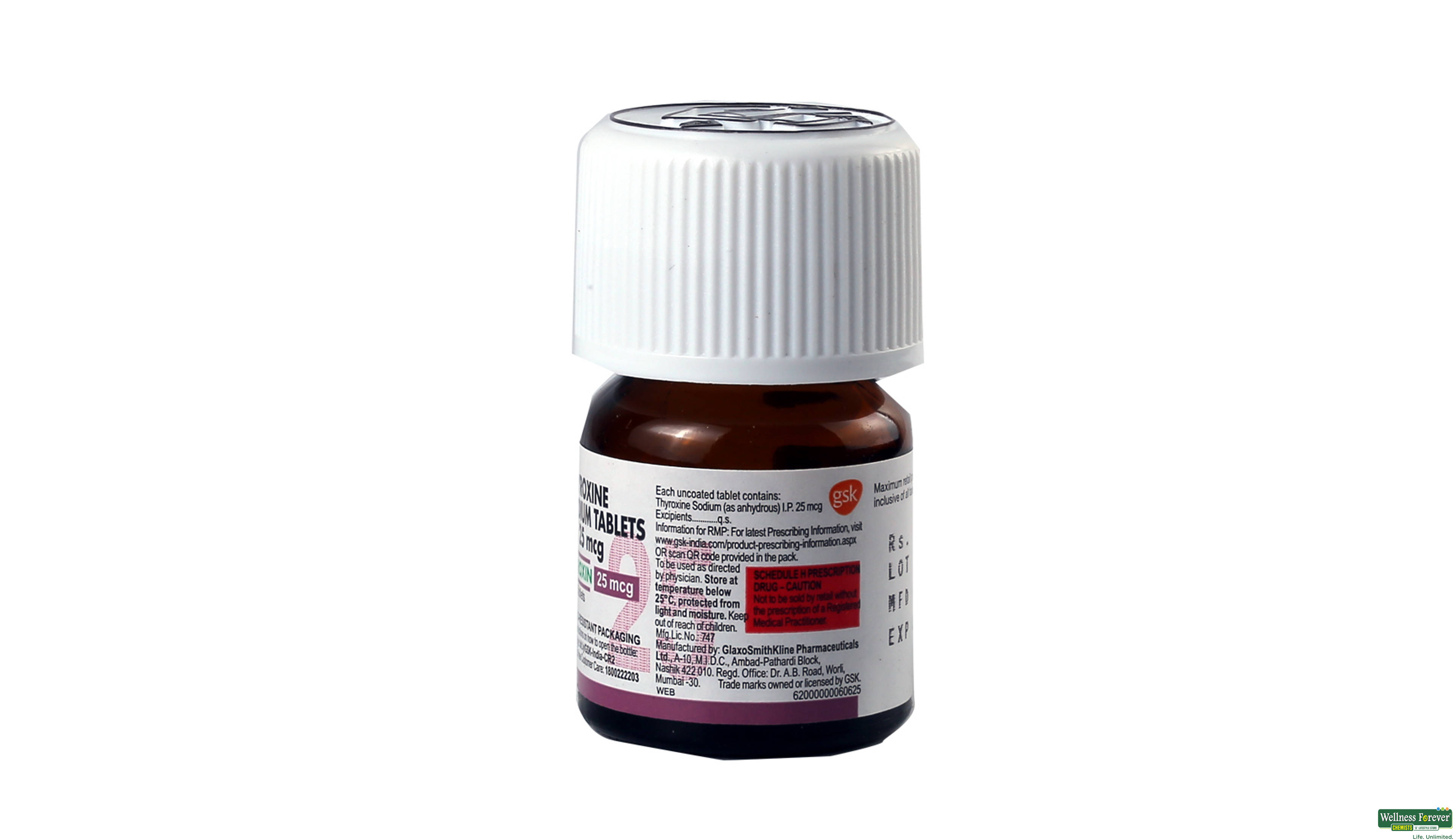 ELTROXIN 25MCG 120TAB- 2, 120TAB, 