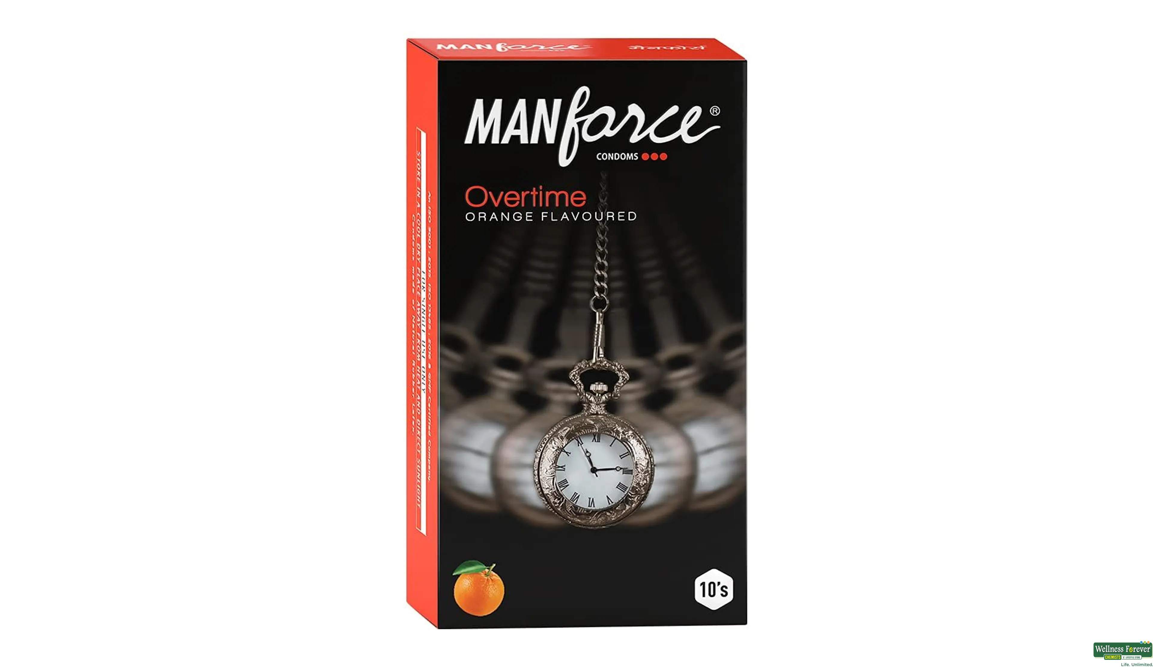 MANFORCE CONDOM OVERTIME ORANGE 10PC- 1, 10PC, 