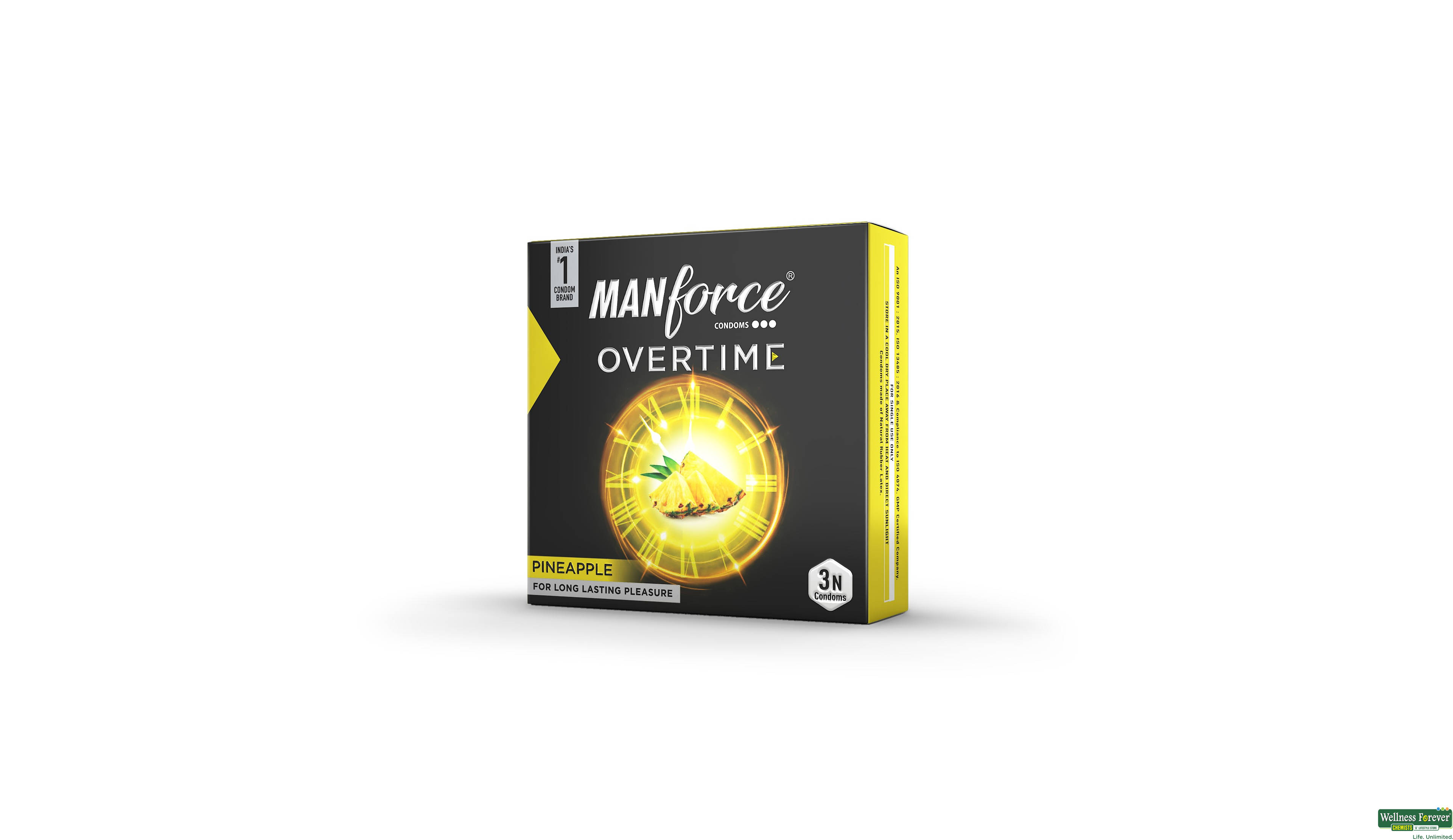 MANFORCE CONDOM OVERTIME PINEAPPLE 3PC- 5, 3PC, null