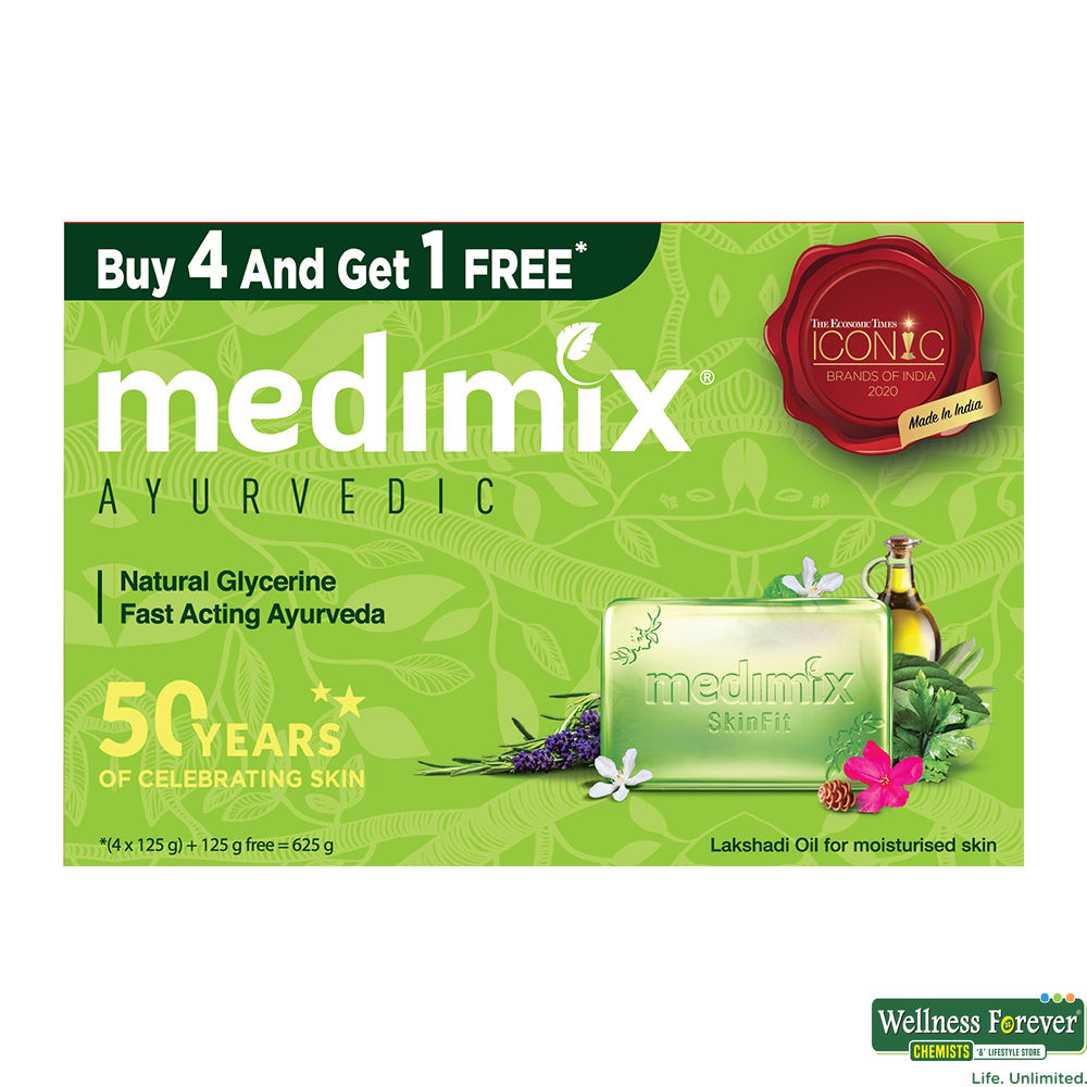Buy Medimix Soap Glycerine 4+1 125Gm Online at Best Prices Wellness Forever