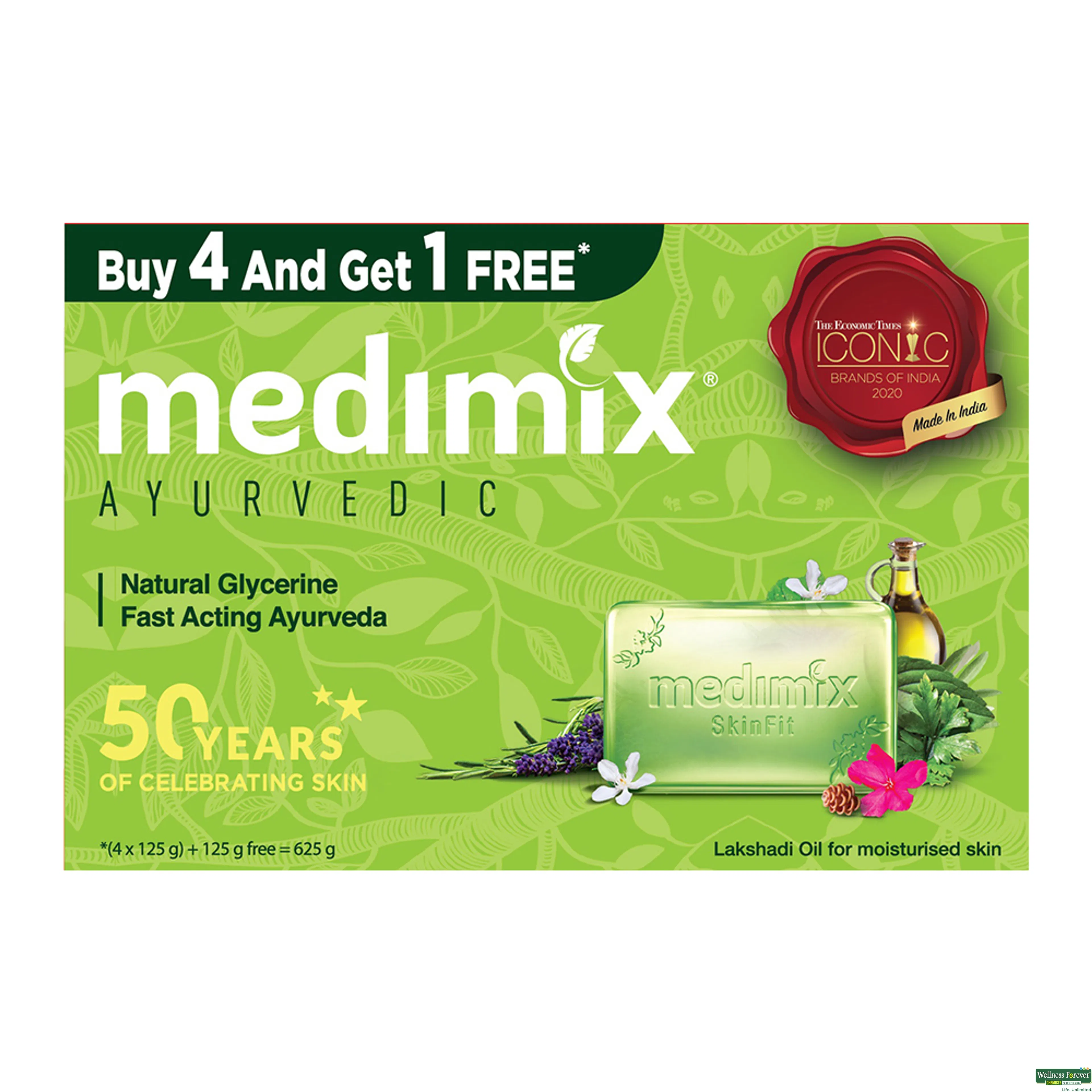 MEDIMIX SOAP GLYCERINE 4+1 125GM-image