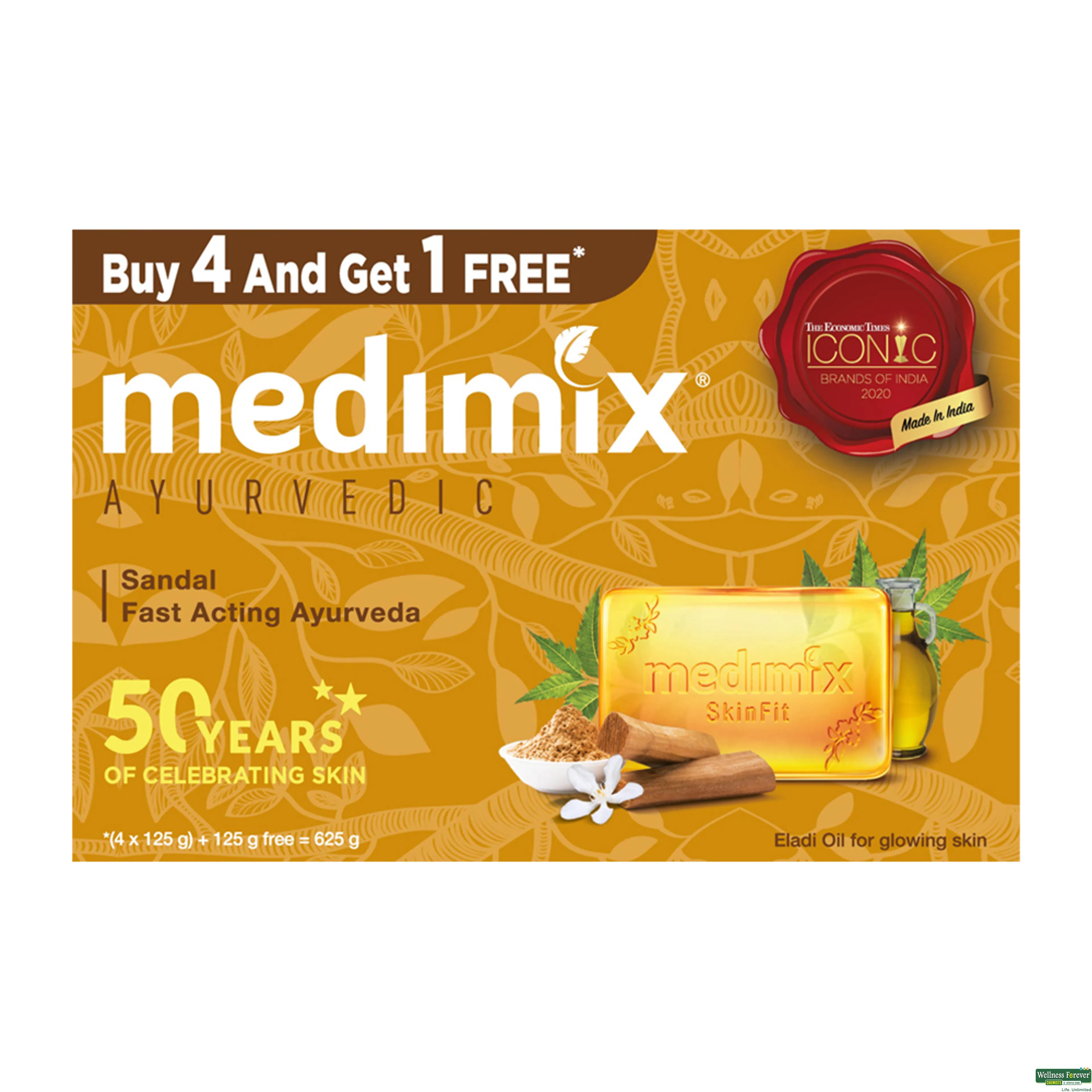 MEDIMIX SOAP SANDAL 4+1 125GM-image