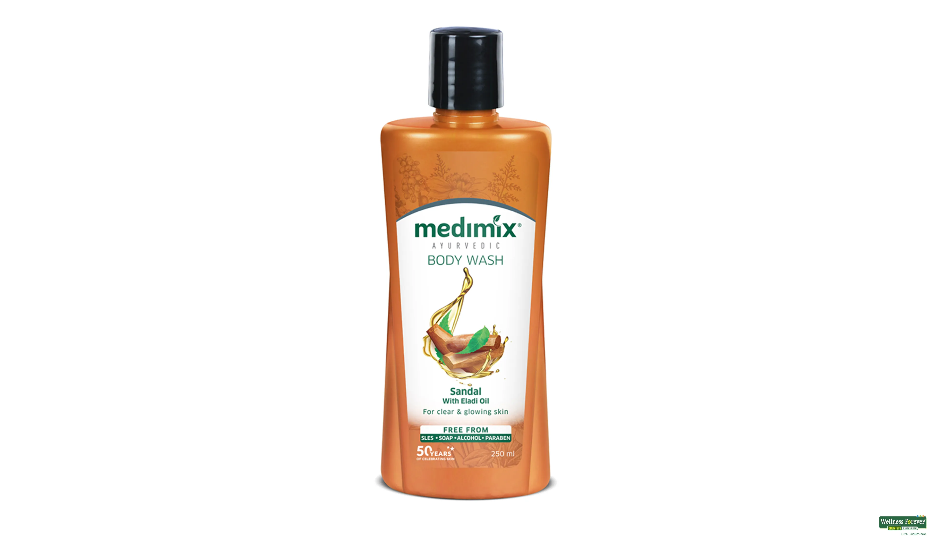 MEDIMIX B/WASH AYUR SANDAL/ELADI OIL 250ML- 1, 250ML, 