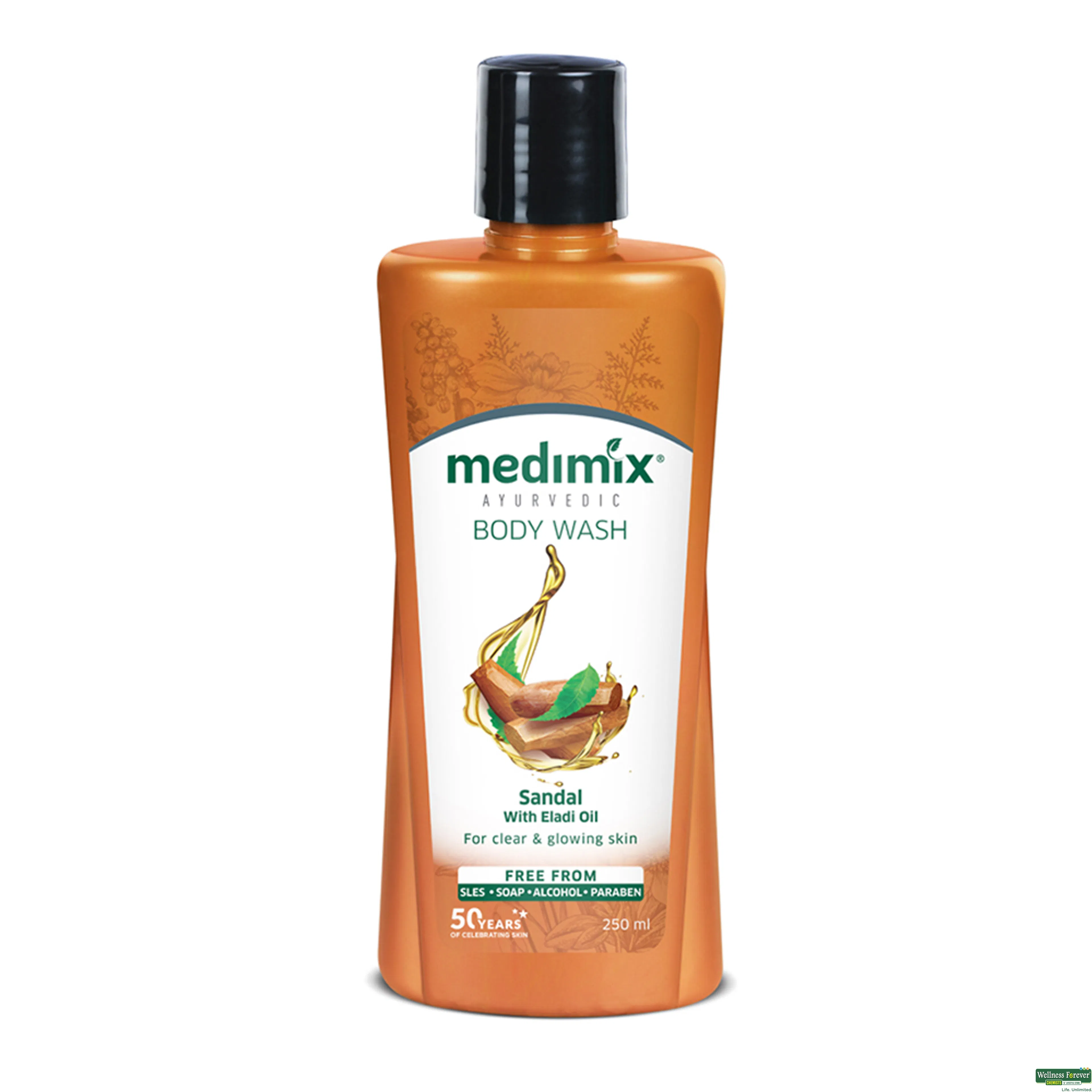 MEDIMIX B/WASH AYUR SANDAL/ELADI OIL 250ML-image