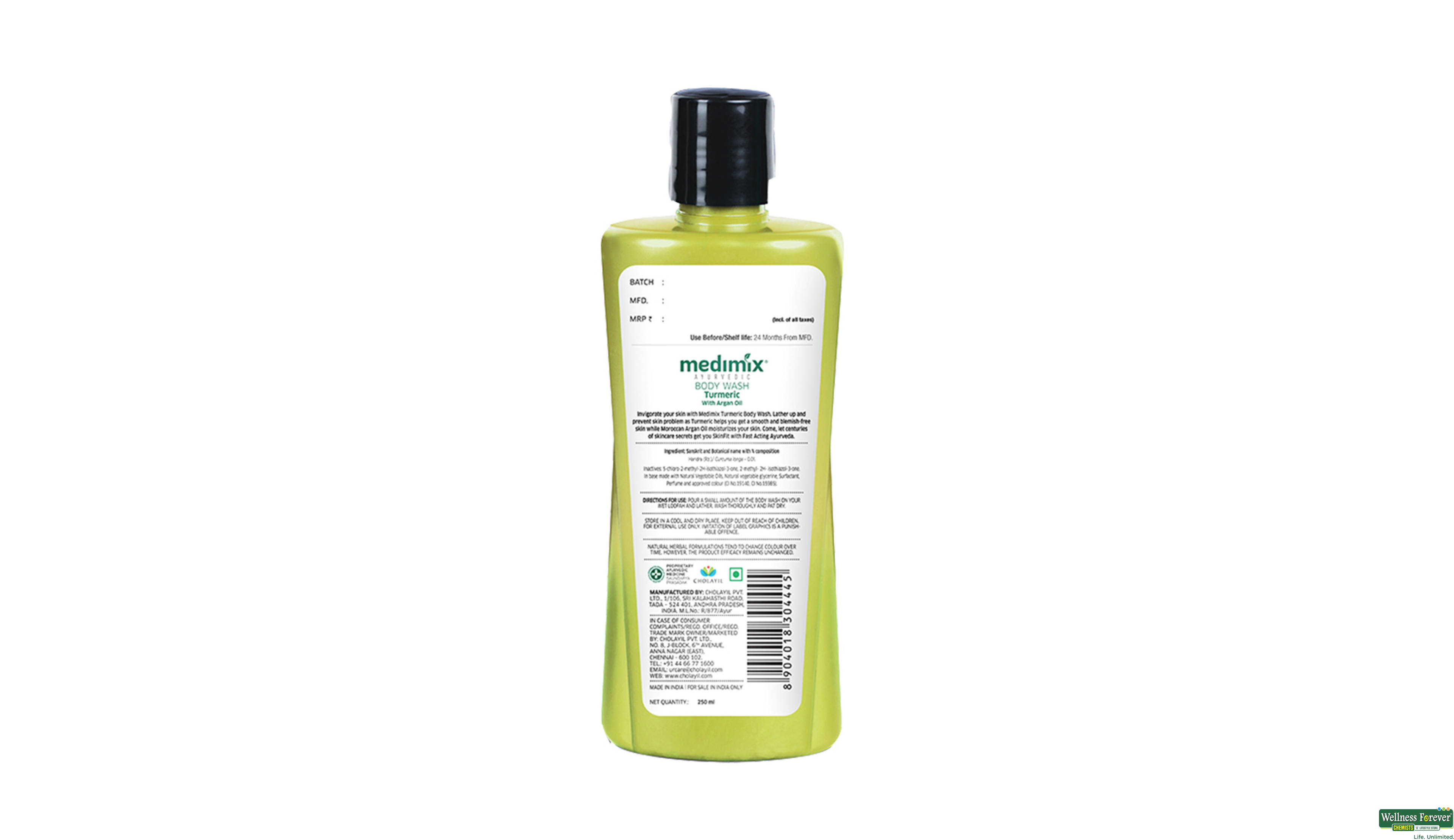 MEDIMIX B/WASH AYUR TURMERIC/ARGAN OIL 250ML- 2, 250ML, 
