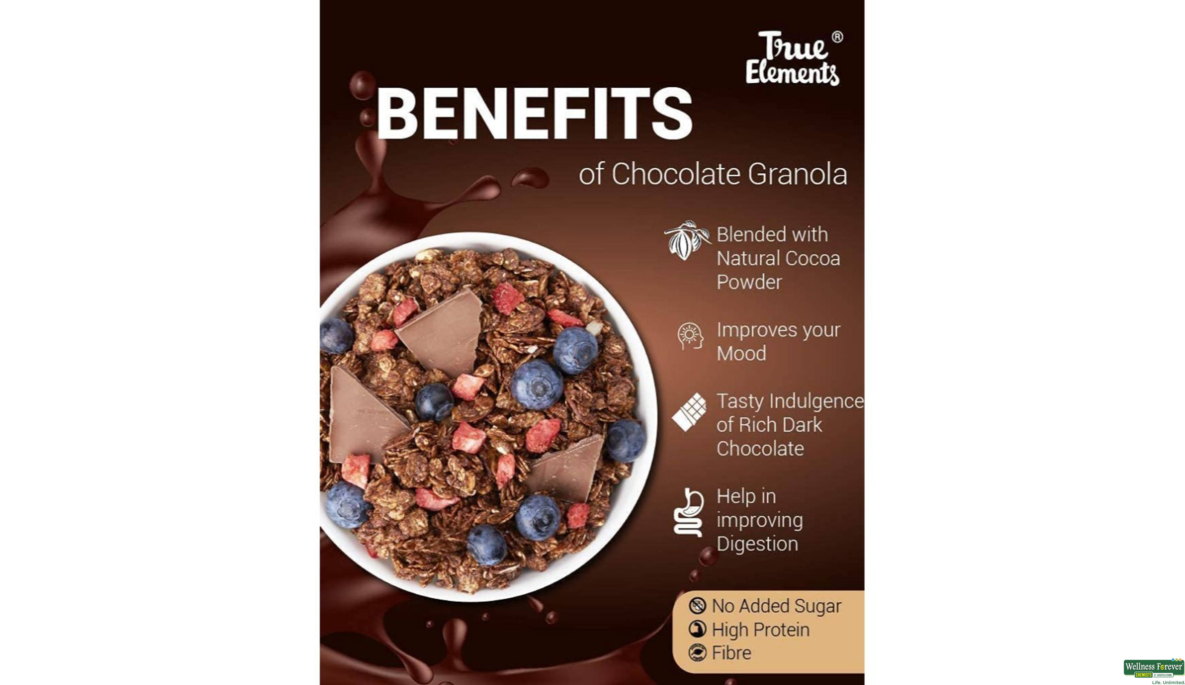 TRUE E GRANOLA ALMND DARK CHOC 450GM- 4, 450GM, null