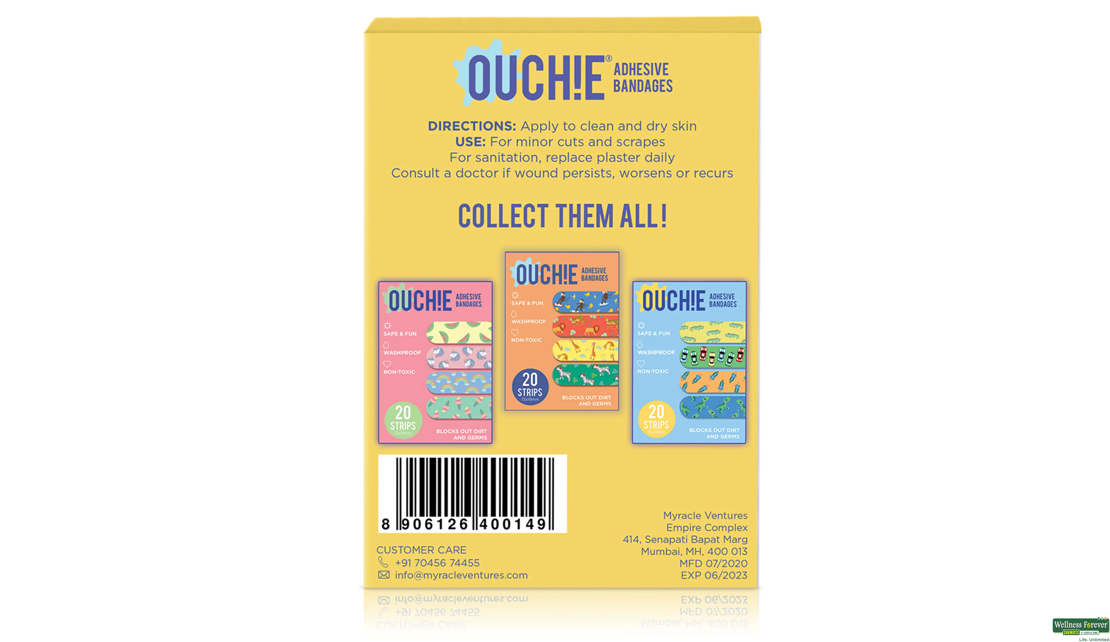 OUCHIE WASHPROOF YELLOW 20PC- 2, 20PC, null