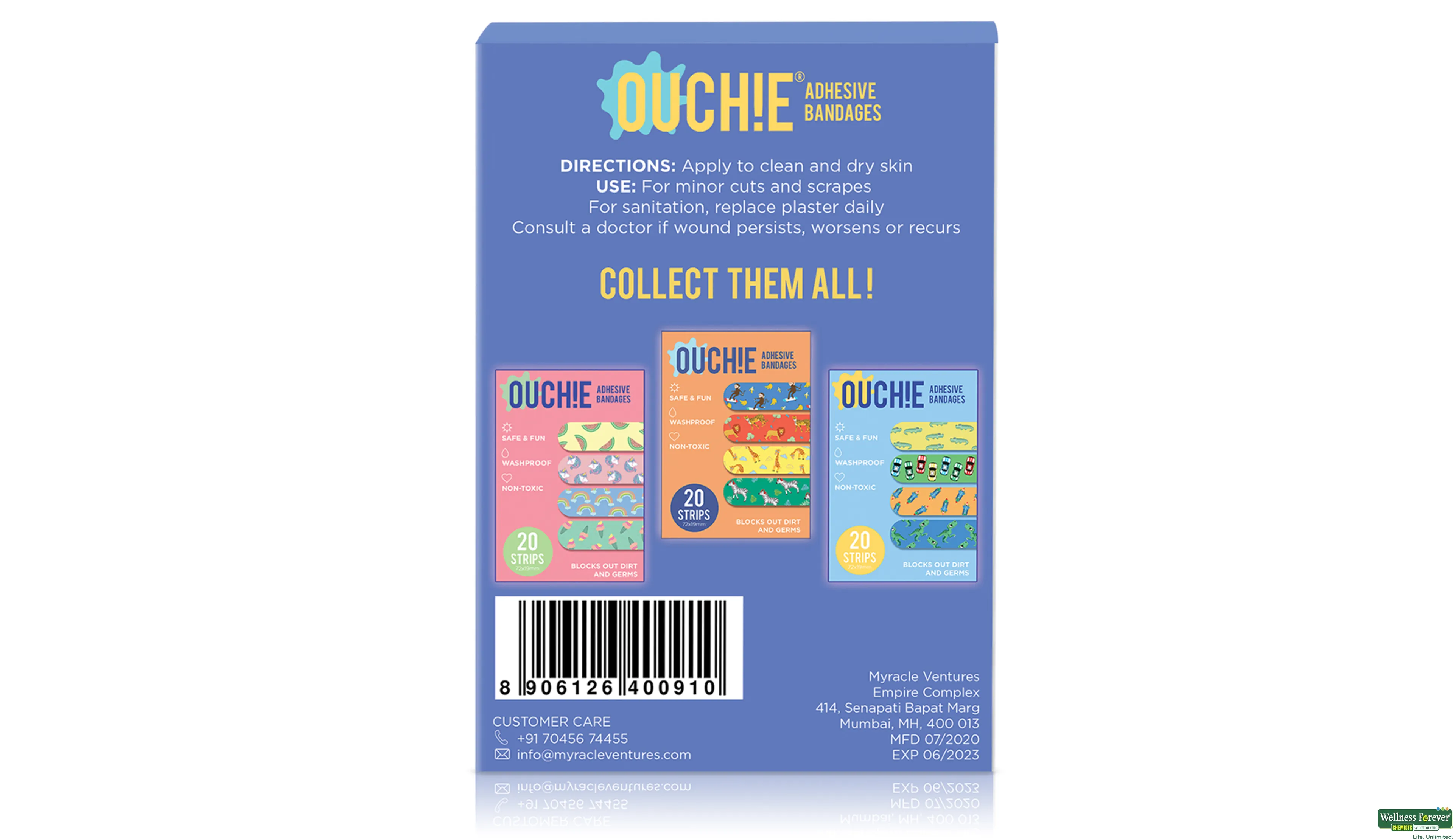 OUCHIE WASHPROOF SPACE BLUE 20PC- 2, 20PC, 