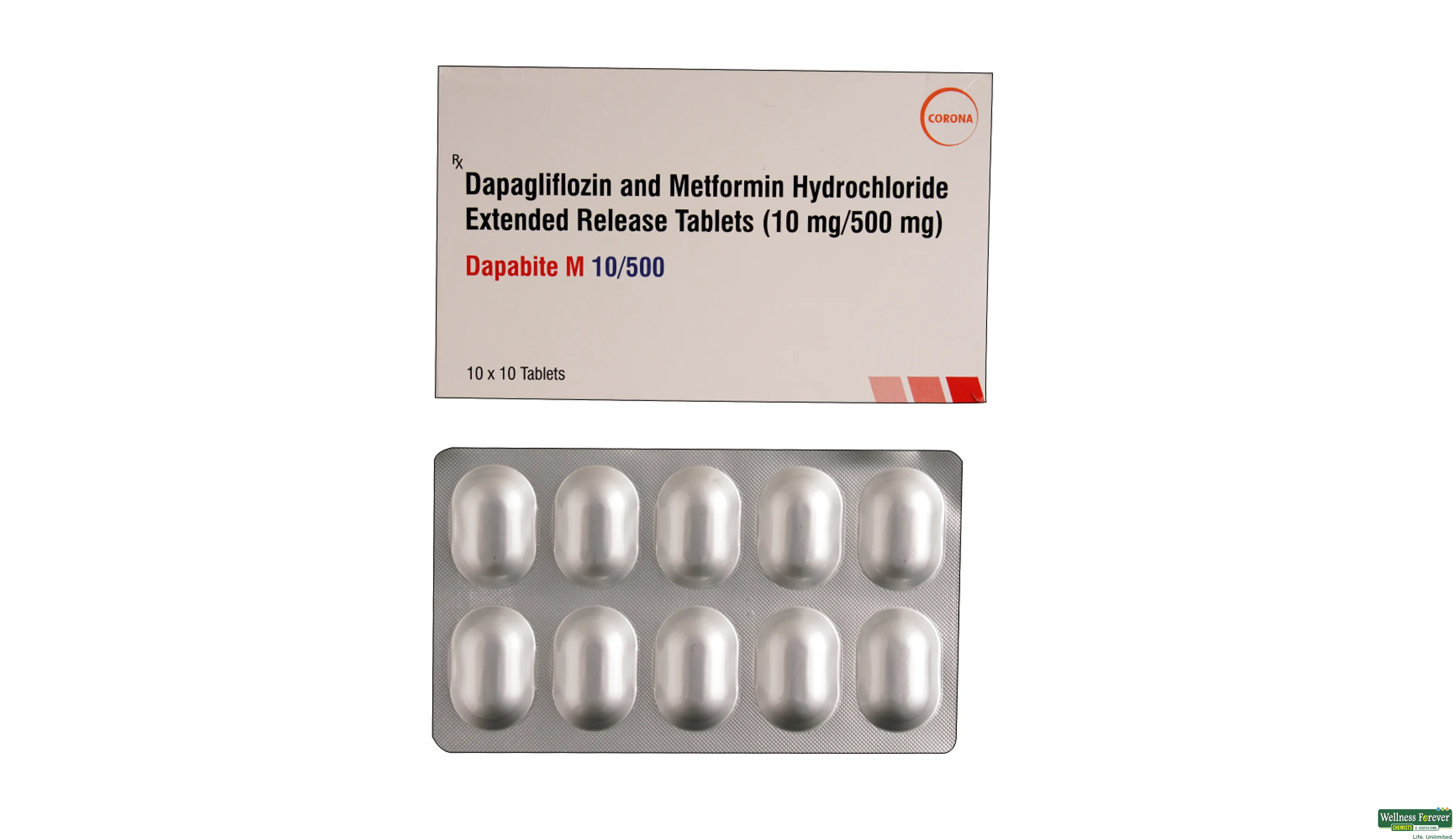 DAPABITE-M 10/500MG 10TAB- 1, 10TAB, 