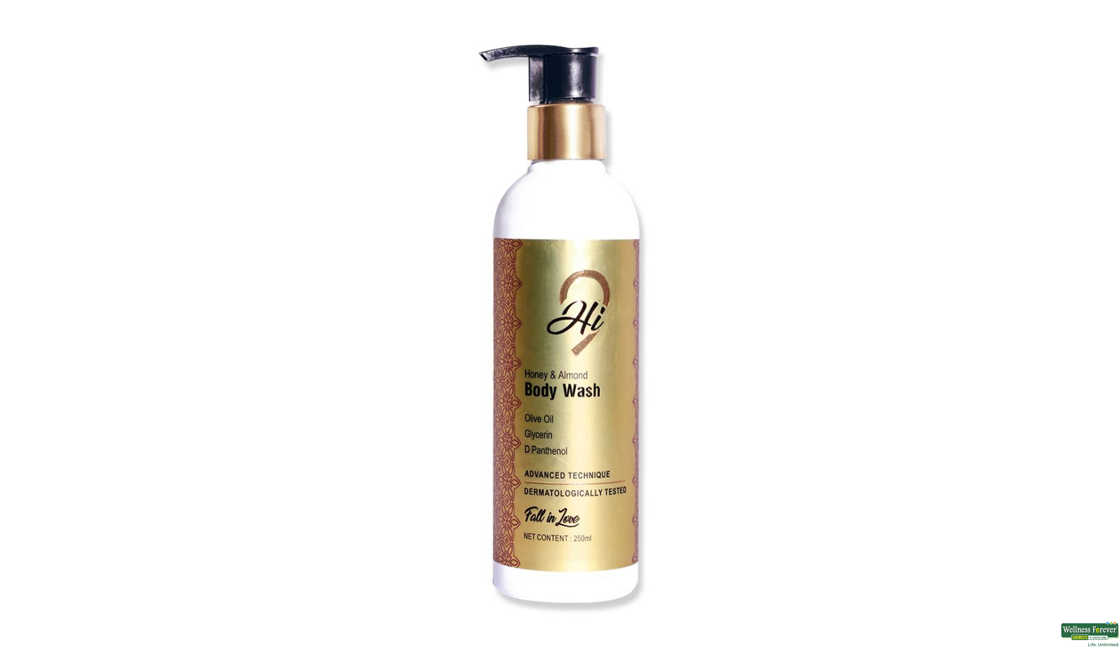 HI9 B/WASH HONEY & ALMOND 250ML- 1, 250ML, 