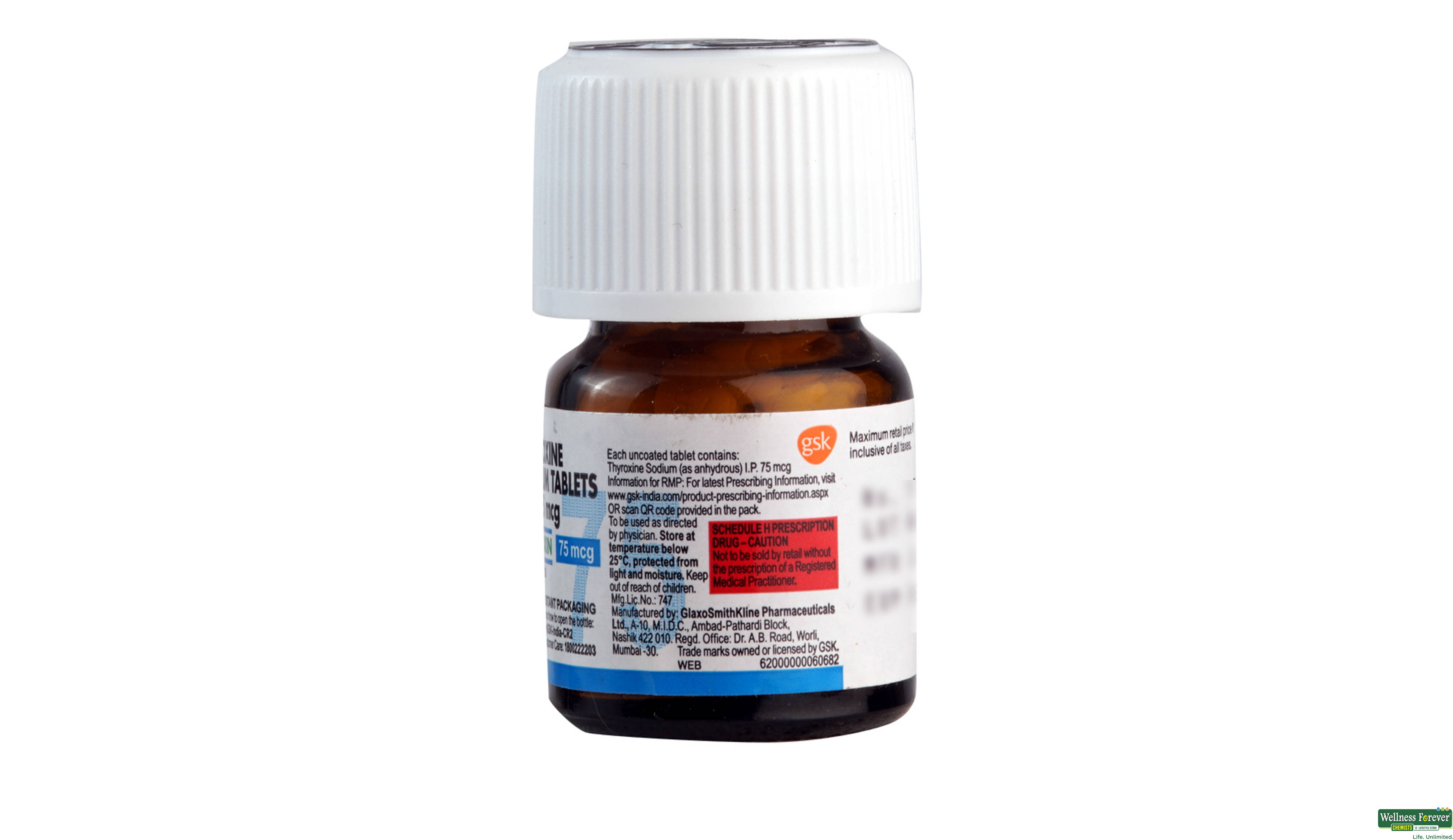 ELTROXIN 75MCG 120TAB- 2, 120TAB, 