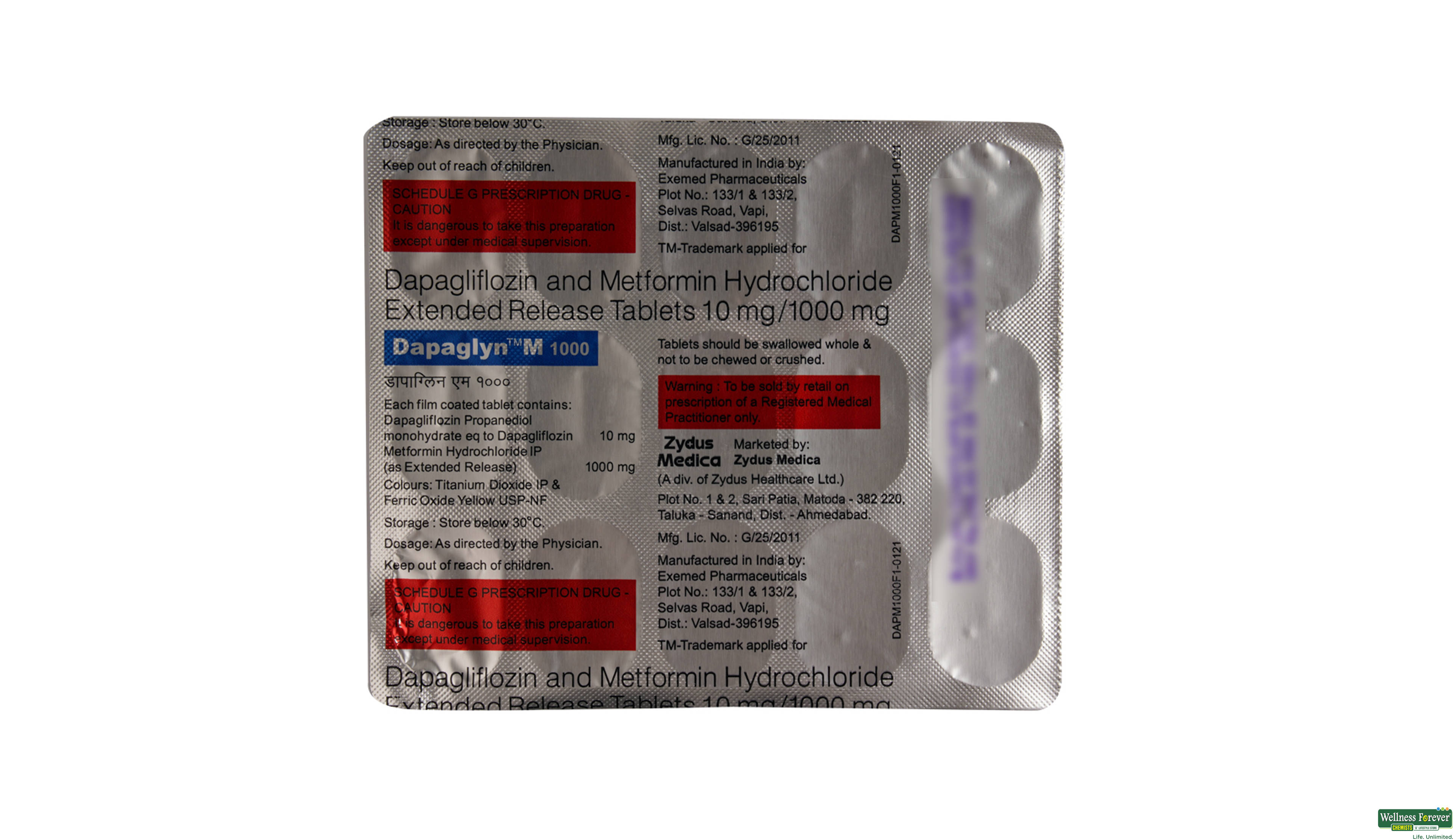 DAPAGLYN-M 1000MG 15TAB- 2, 15TAB, 