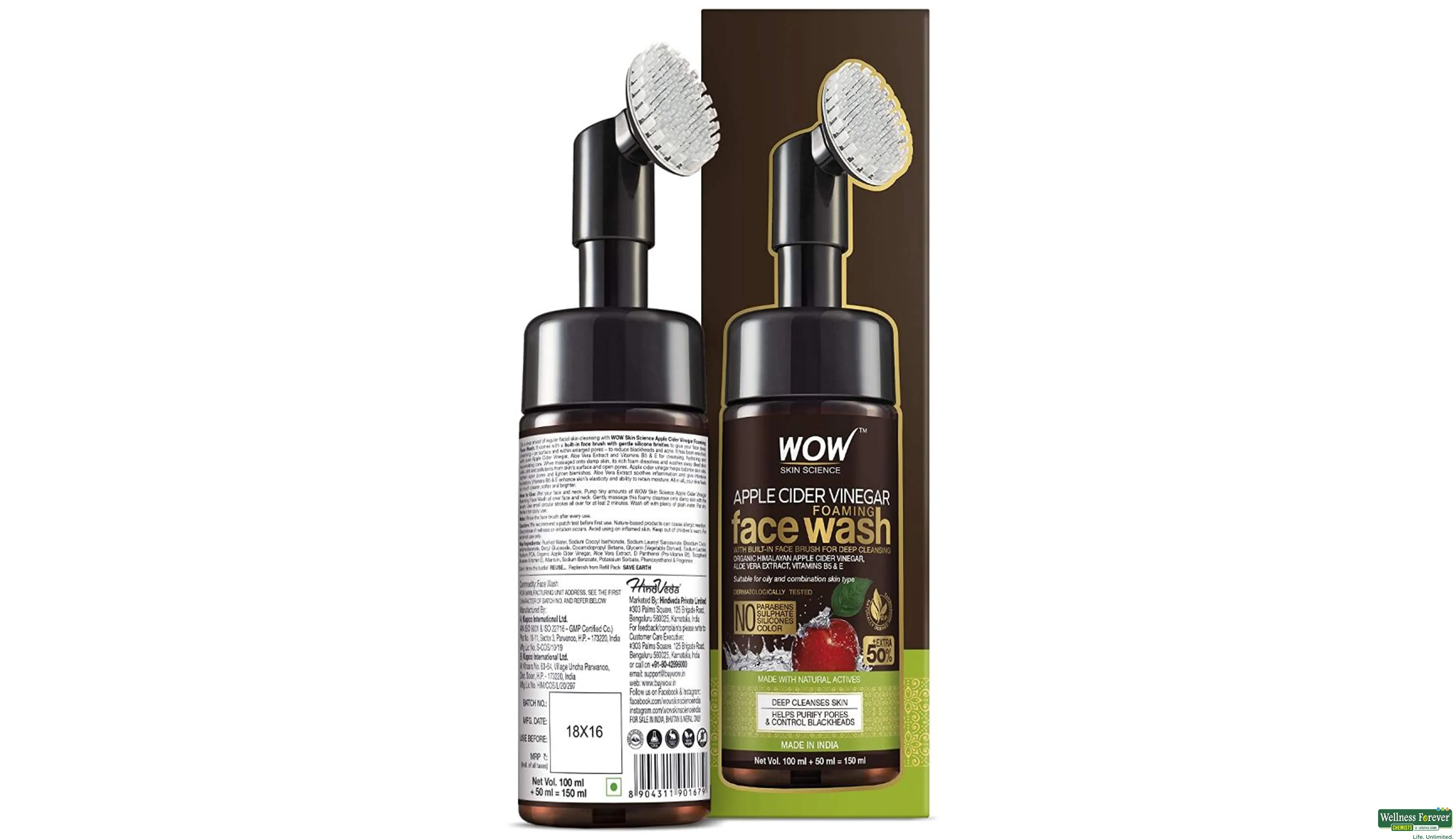 Buy WOW Skin Science Organic Apple Cider Vinegar Foaming Face Wash