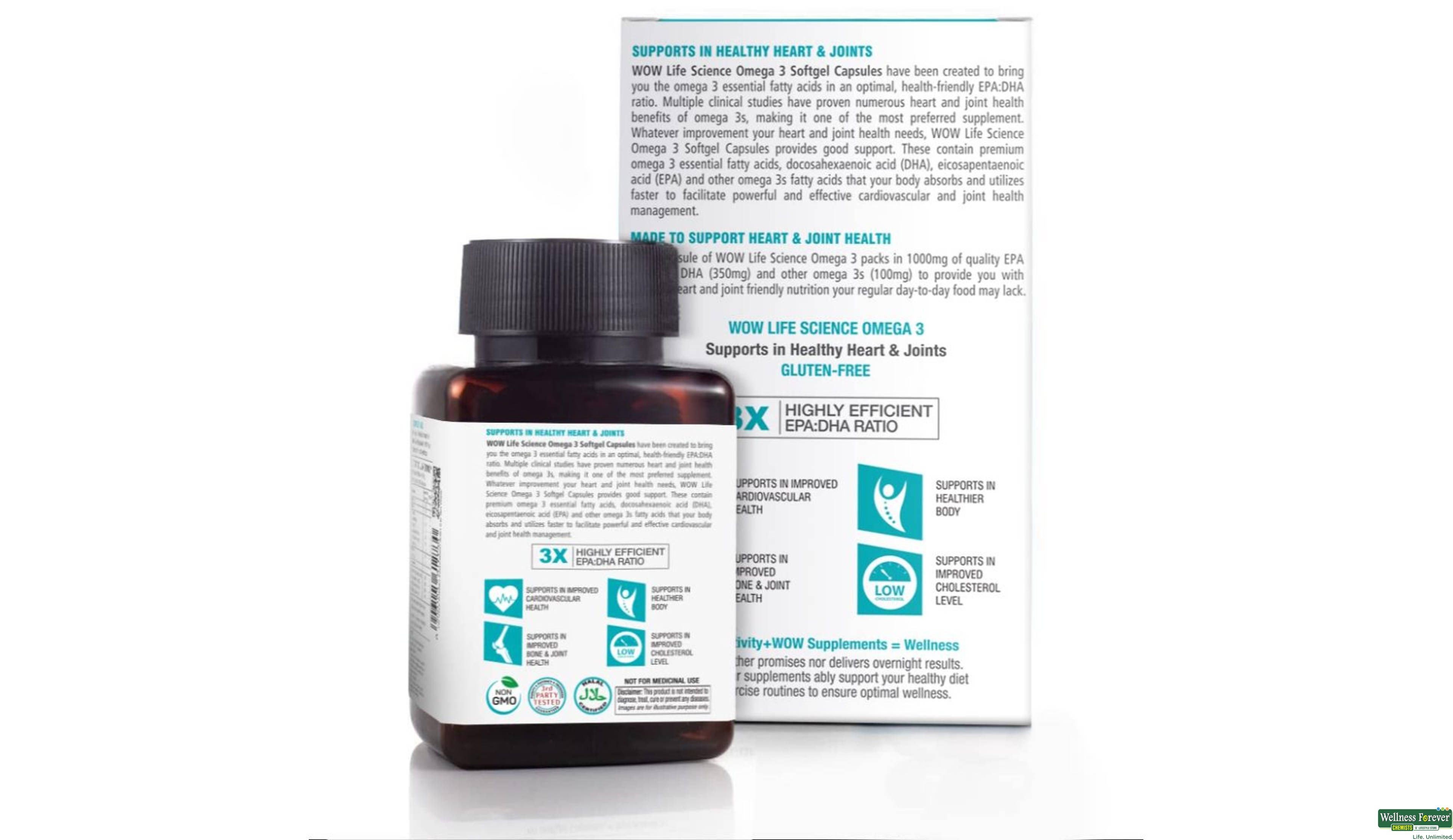 WOW LIFE SCIENCE OMEGA-3 60CAP- 2, 60CAP, null