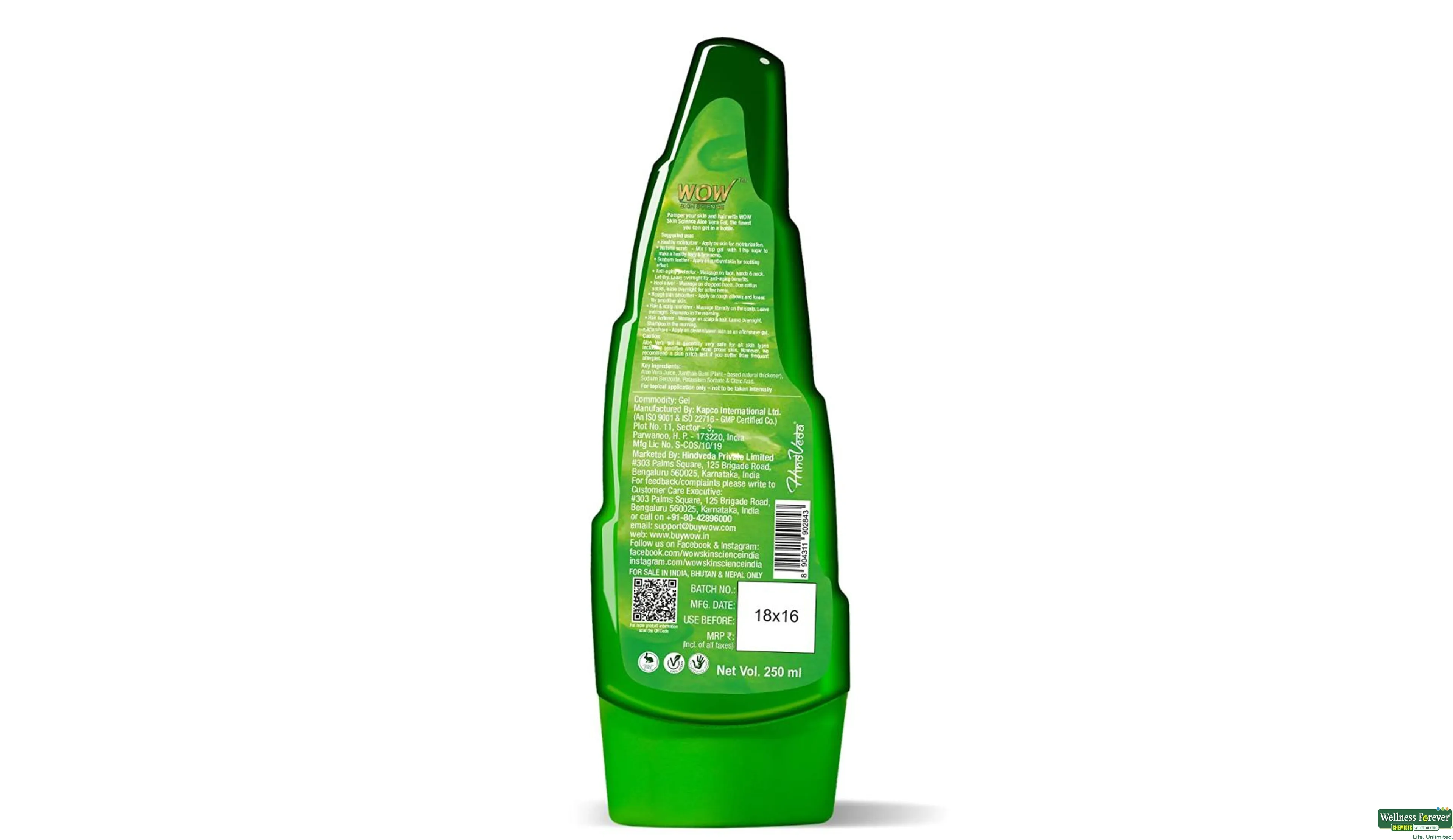 WOW SKIN SCIENCE ALOE VERA GEL 250ML- 2, 250ML, null