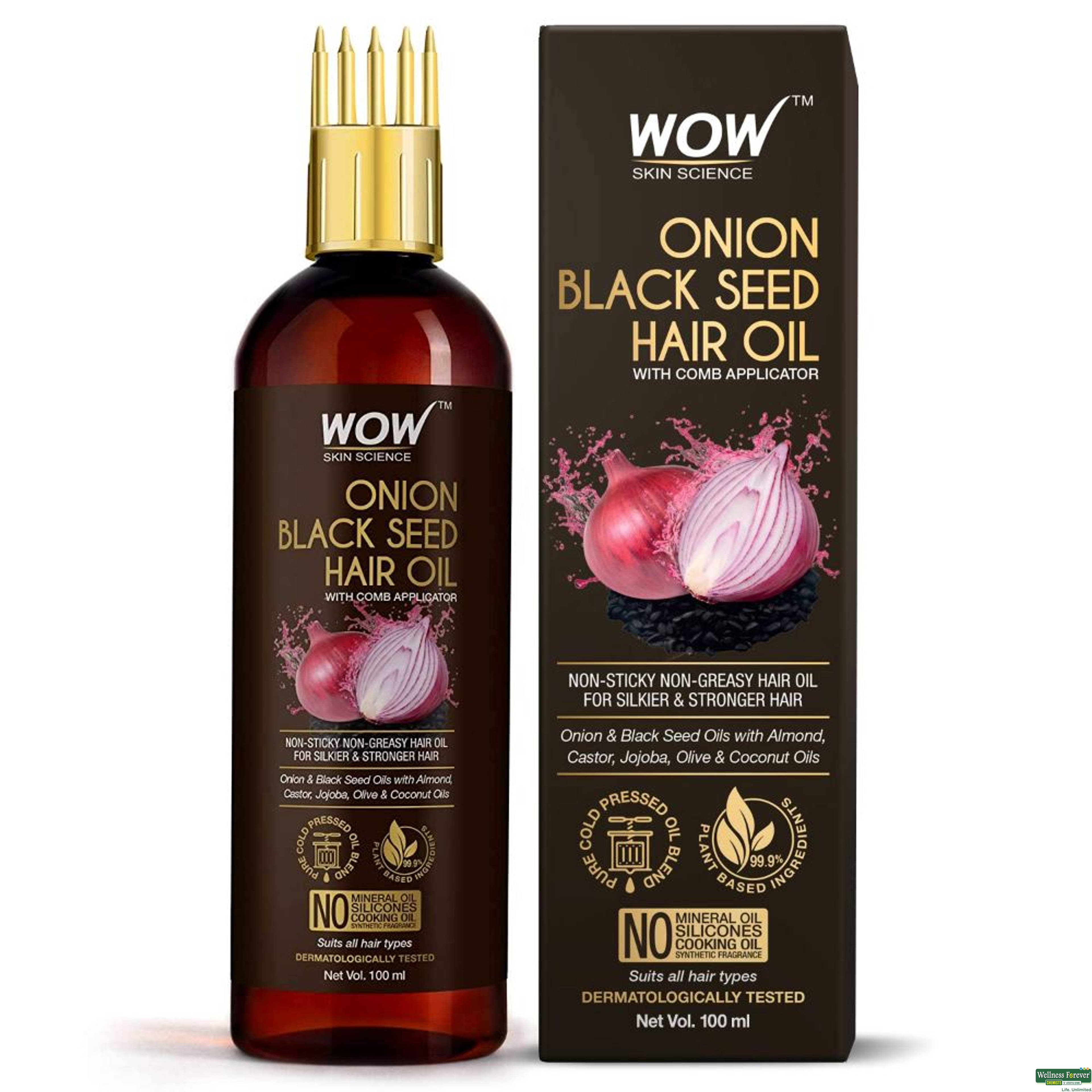 WOW Skin Science Onion Black Seed Hair Oil, 100 ml-image