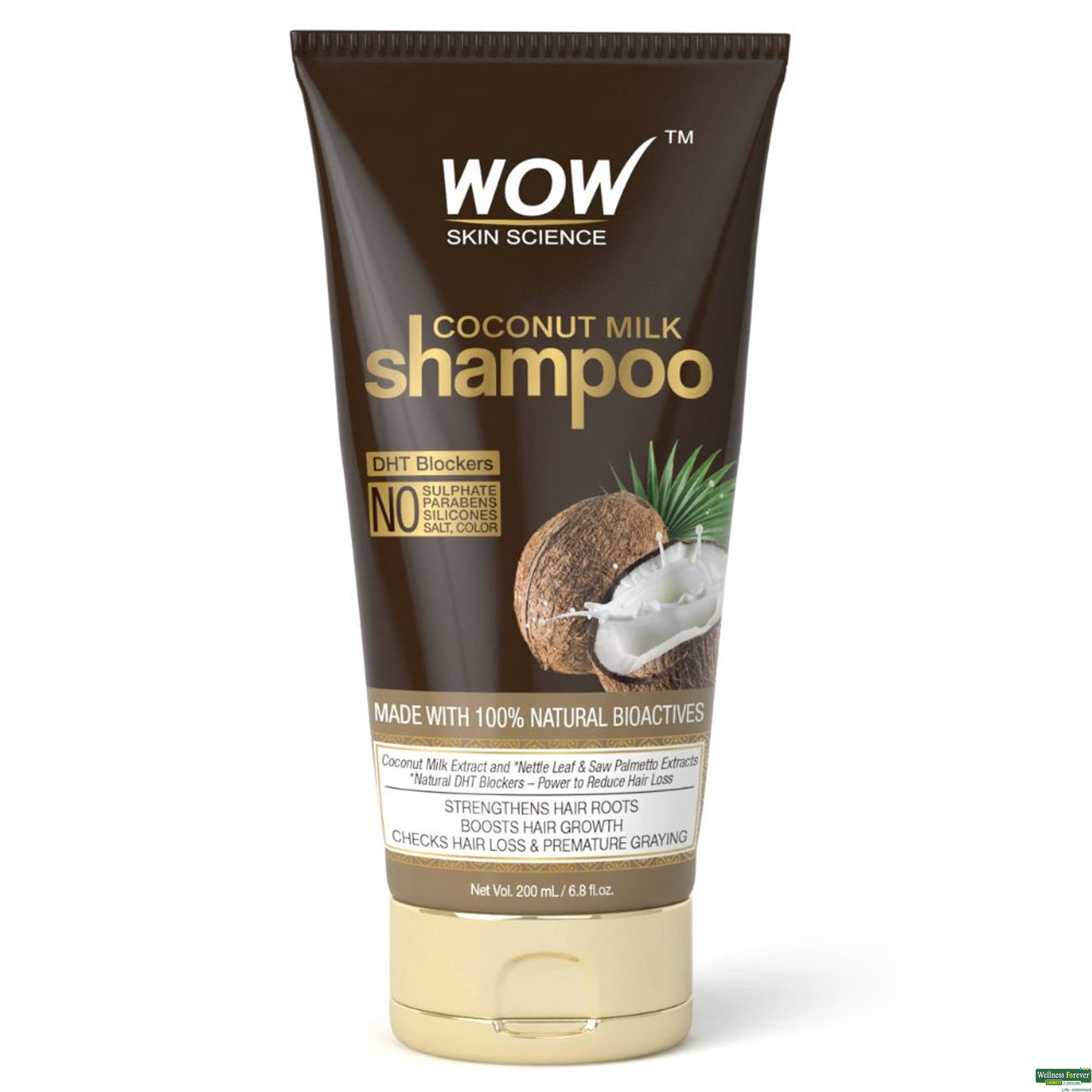 WOW Skin Science Coconut Milk Shampoo, 200 ml-image