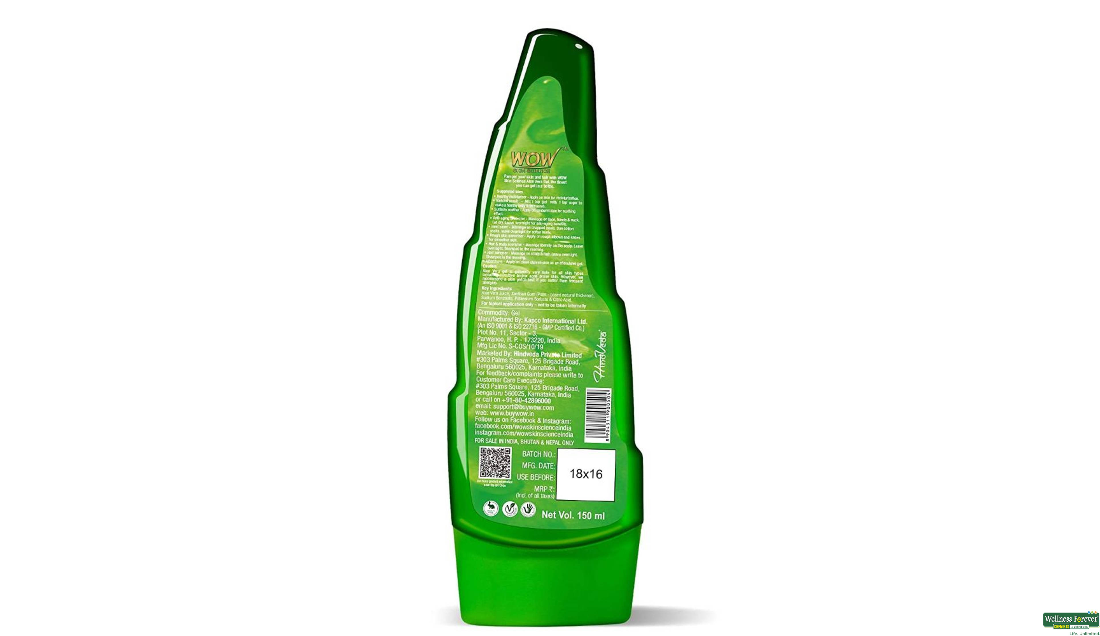 WOW SKIN SCIENCE ALOE VERA GEL 150ML- 2, 150ML, null