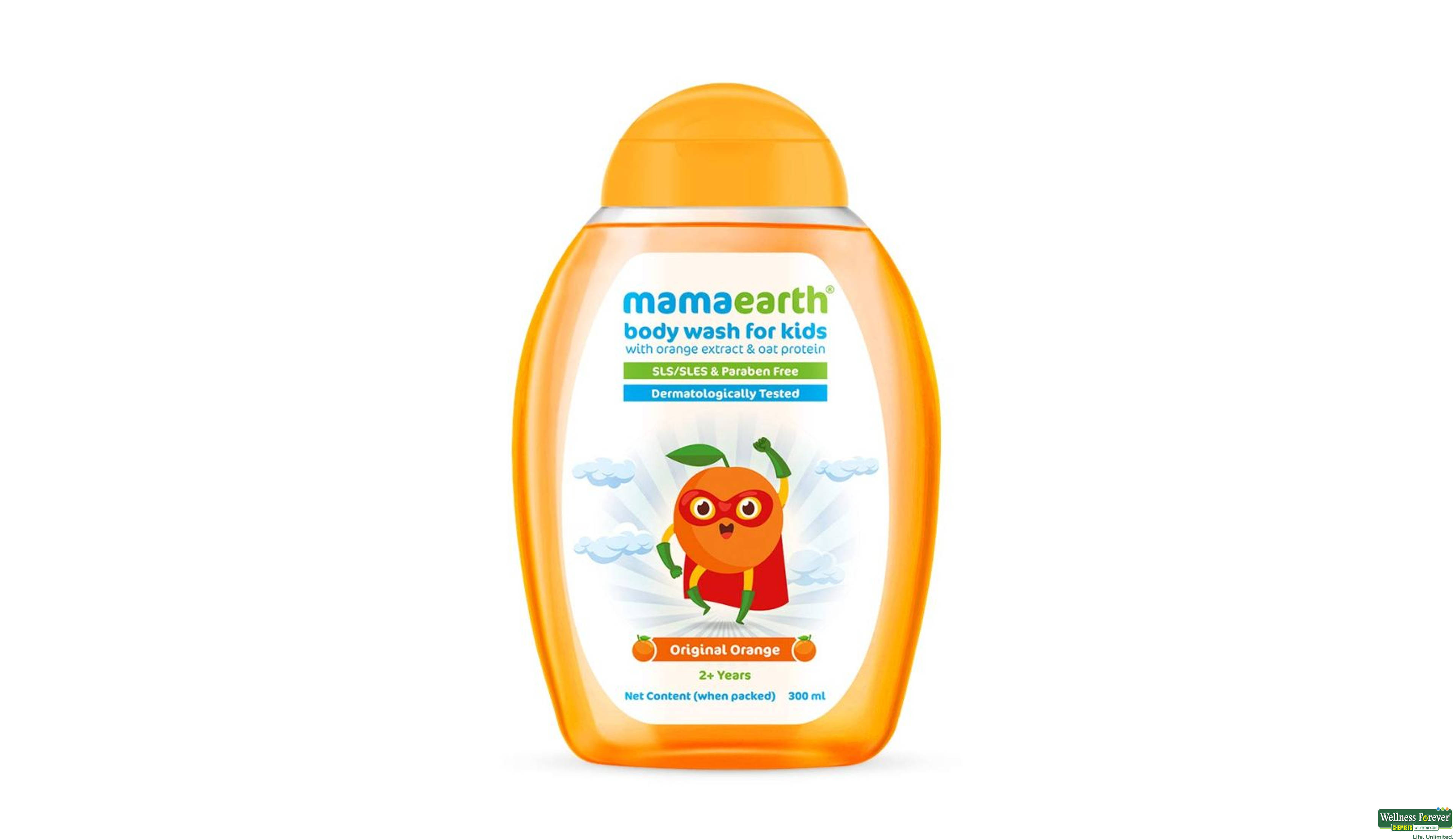 MAMAEARTH KIDS B/WASH ORANGE 300ML- 1, 300ML, 