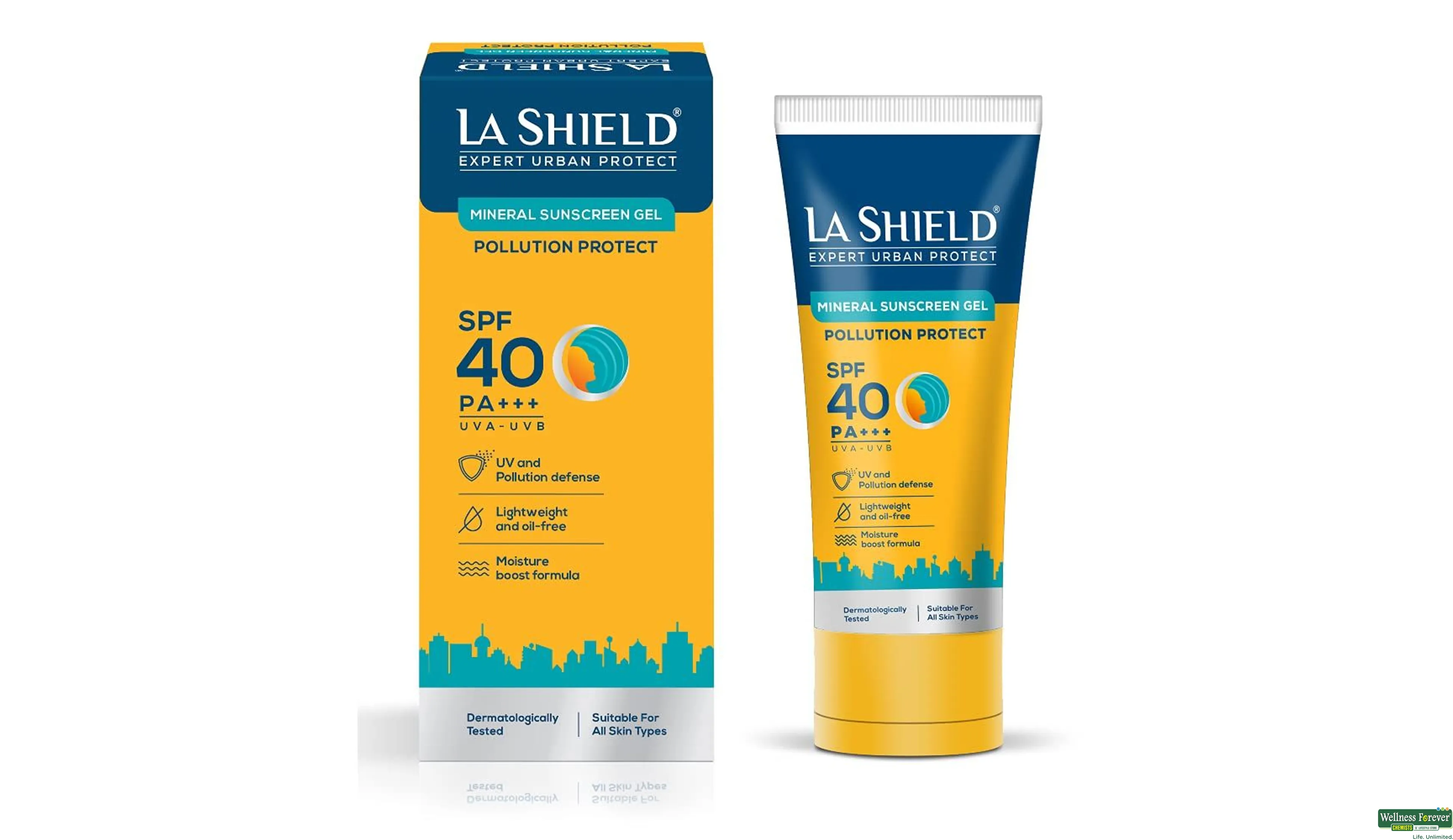 LA-SHIELD URBAN/MIN SUNSCREEN SPF40 GEL 50GM- 1, 50GM, 