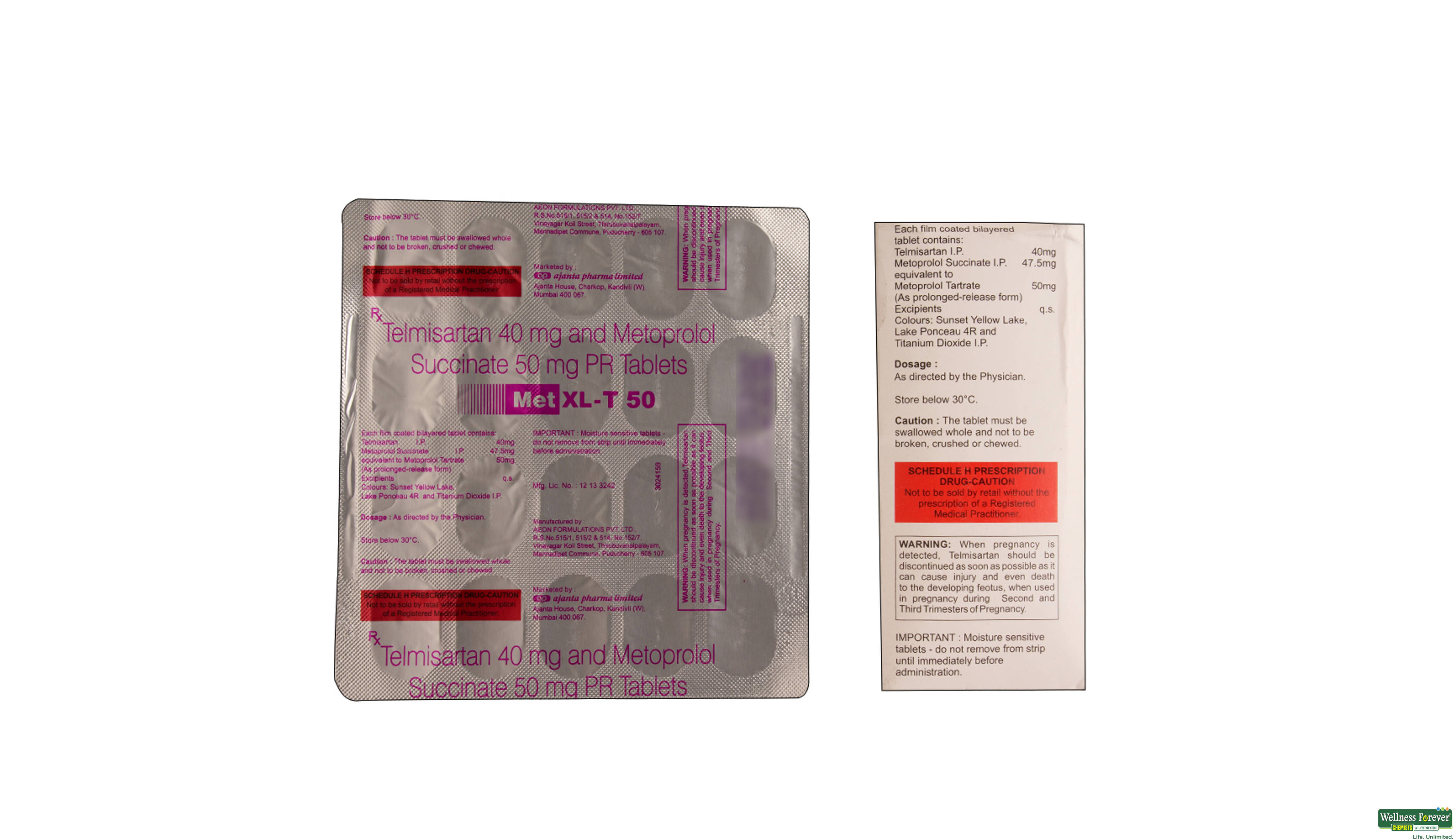 MET-XL-T 50MG 20TAB- 2, 20TAB, 