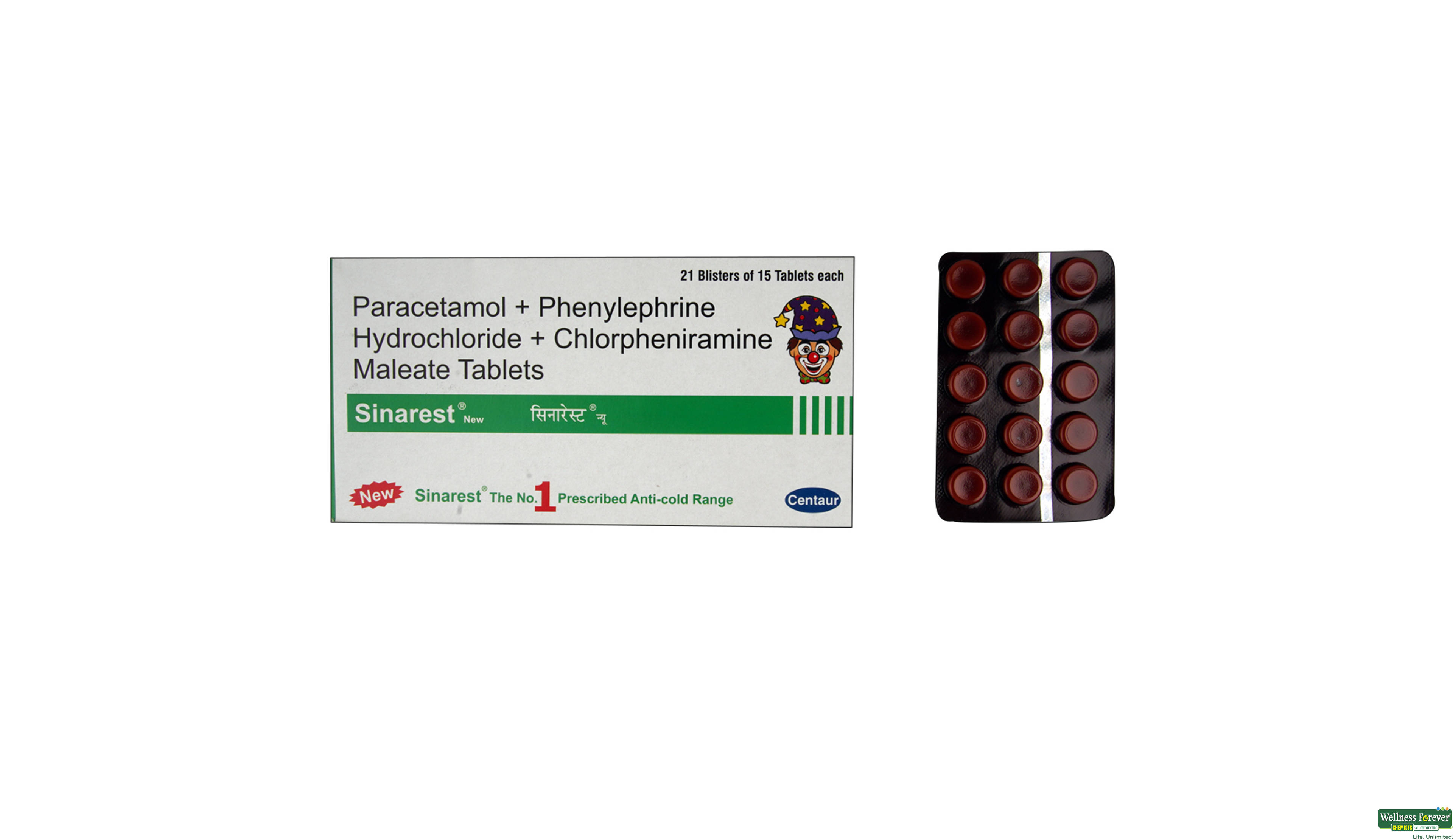 SINAREST NEW 15TAB- 1, 15TAB, • Reduces symptoms of the common cold and flu.
• Alleviates nasal congestion and sinus pressure.
• Reduces fever and body aches.