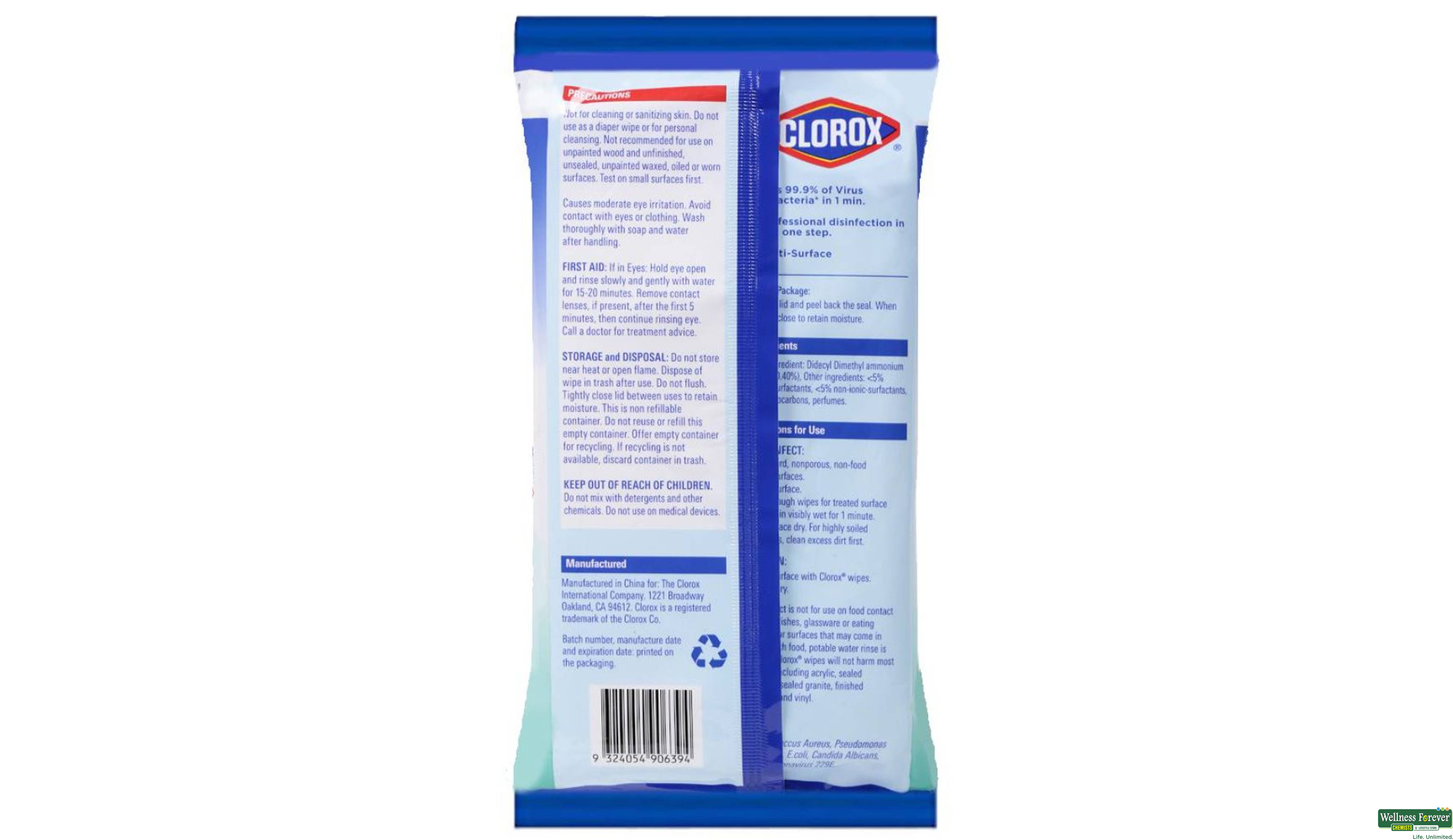 CLOROX DISINFECTING WIPES 30PC- 2, 30PC, 