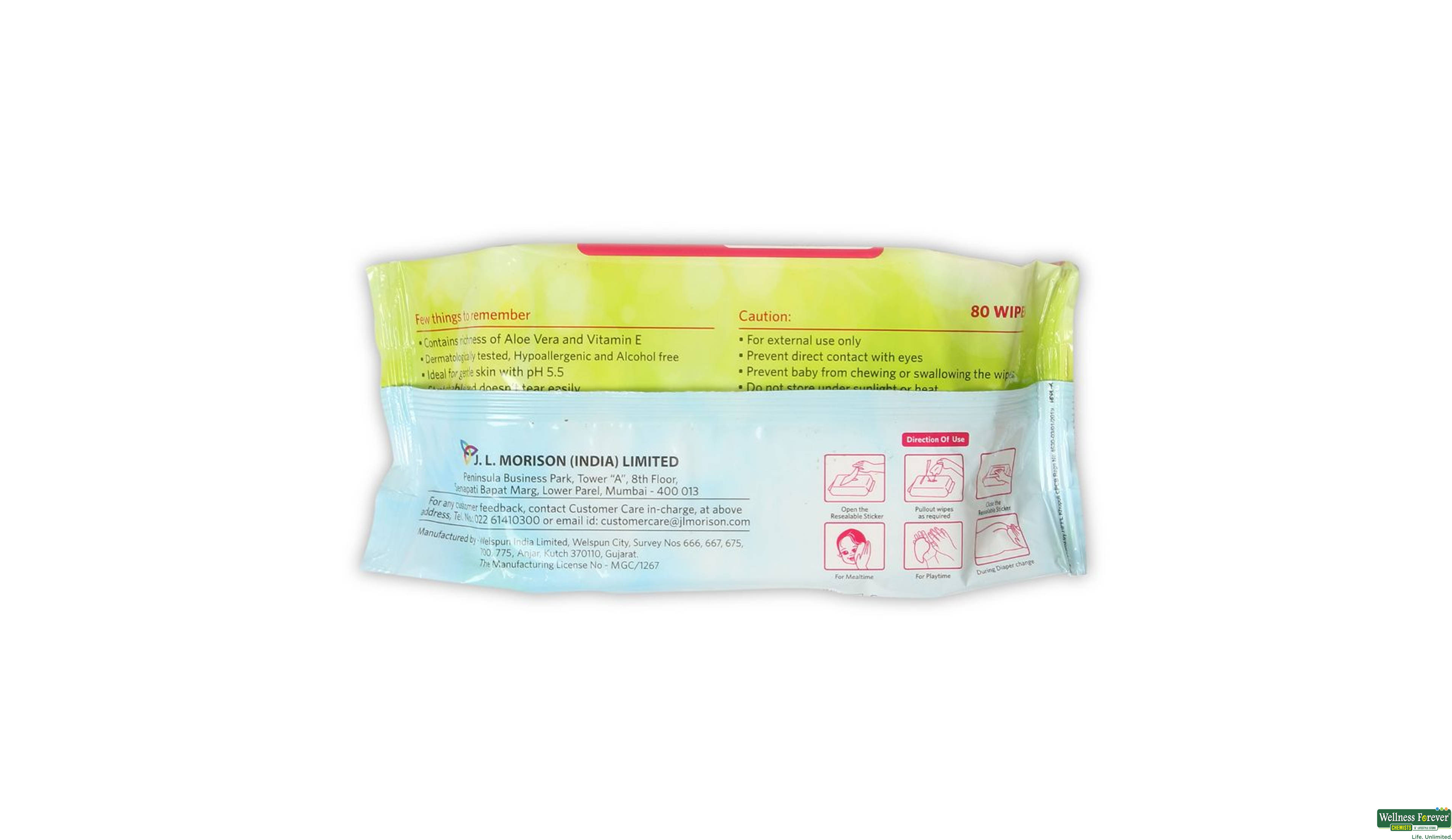 MBD BABY WIPES PACK WITH LID 80PC- 2, 80PC, 