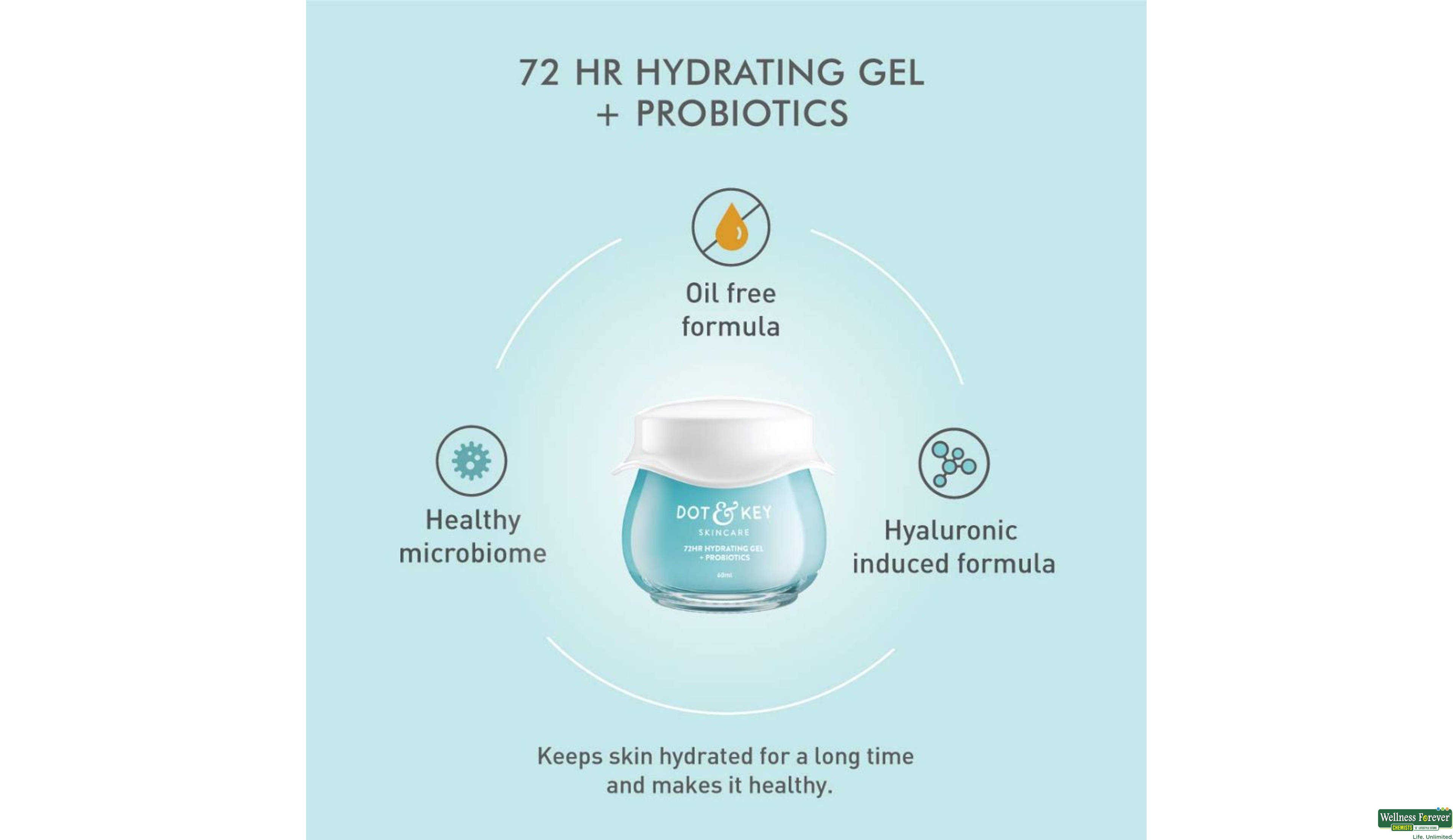 DOT & KEY 72 HR HYDRA GEL PROBIOTICS 60ML- 3, 60ML, 