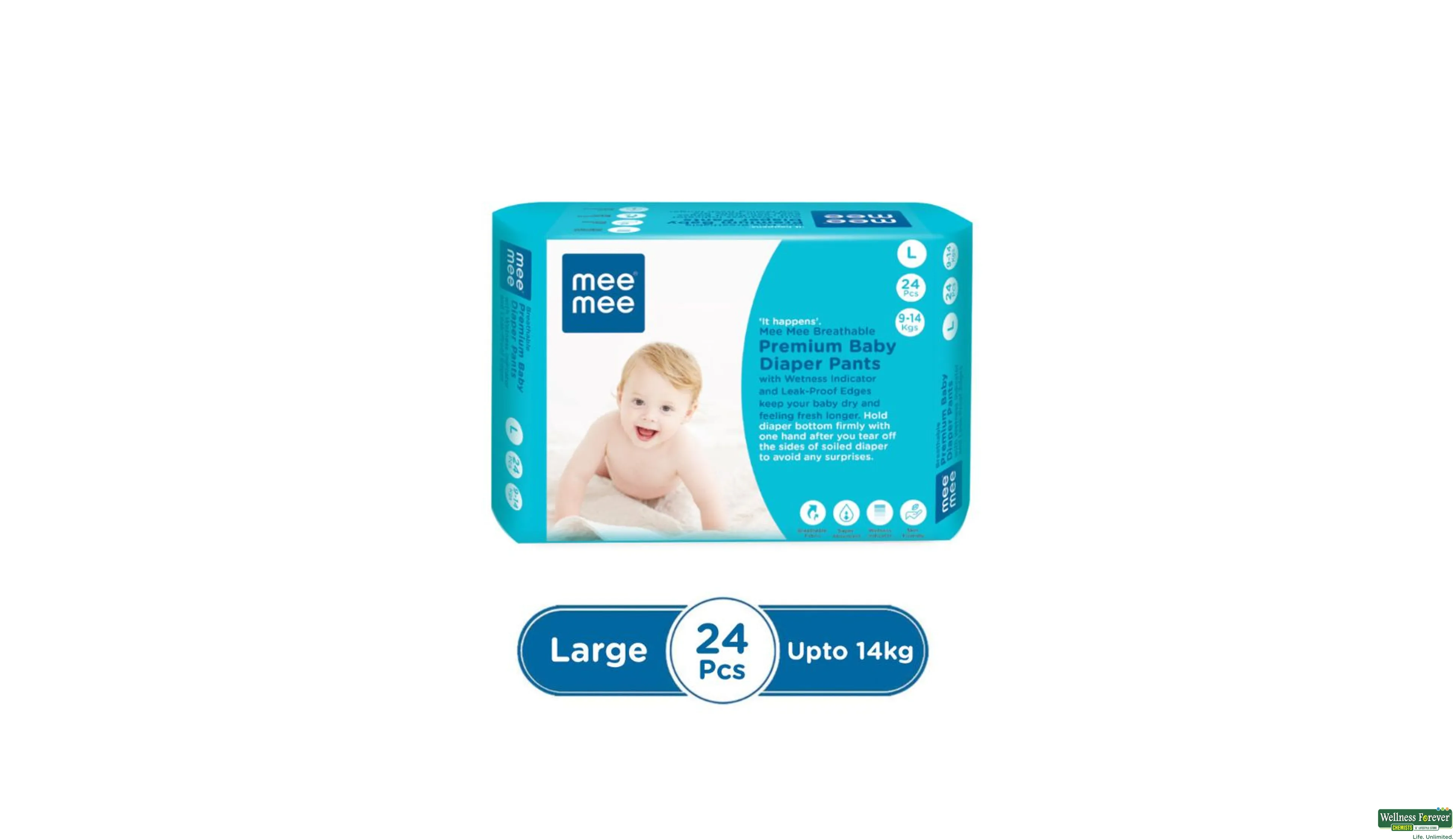 Buy Mee Mee Breathable Premium Baby Diaper Pants L 24 pcs Online