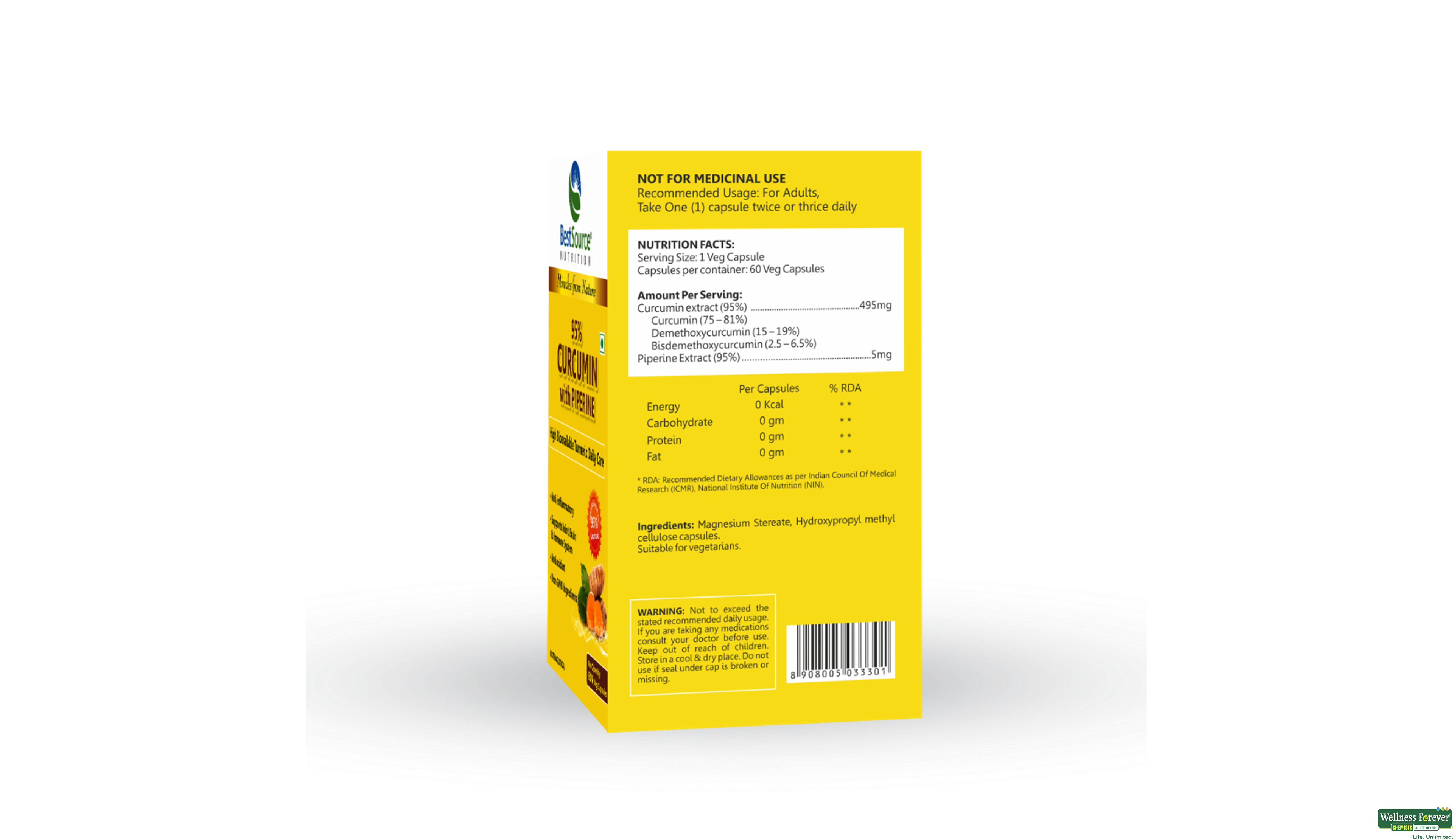 BESTSOURCE CURCUMIN 60CAP- 3, 60CAP, 