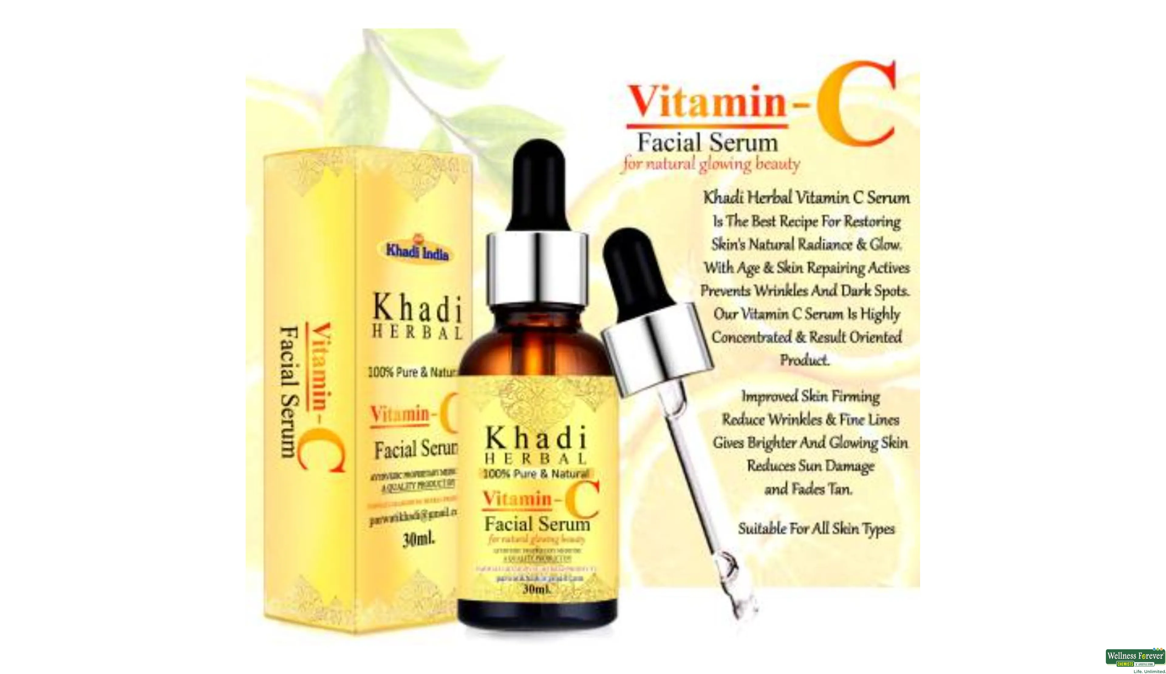 KHADI VITAMIN C FACE SERUM 30ML- 3, 30ML, 