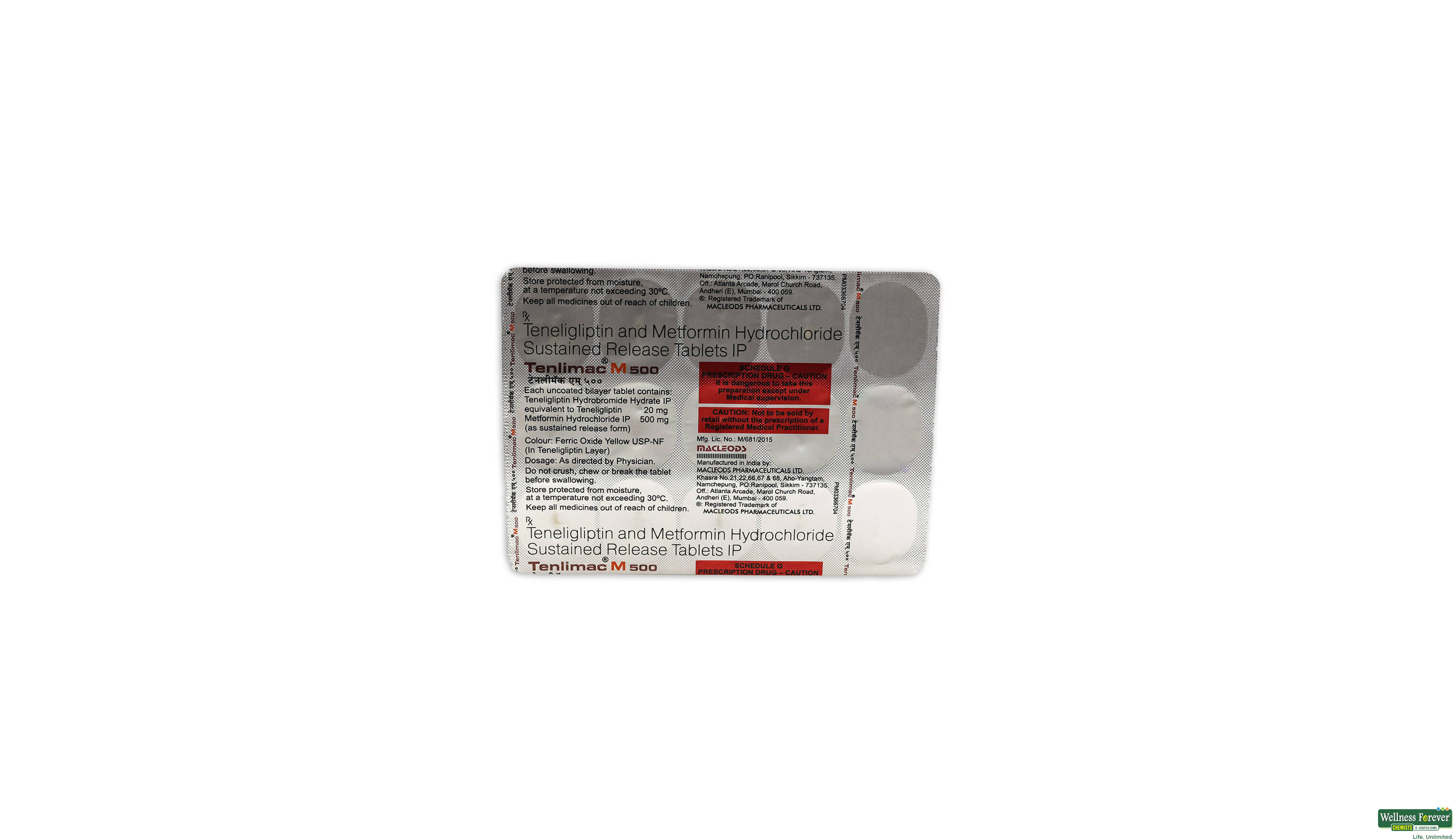 TENLIMAC-M 500MG 15TAB- 1, 15TAB, 