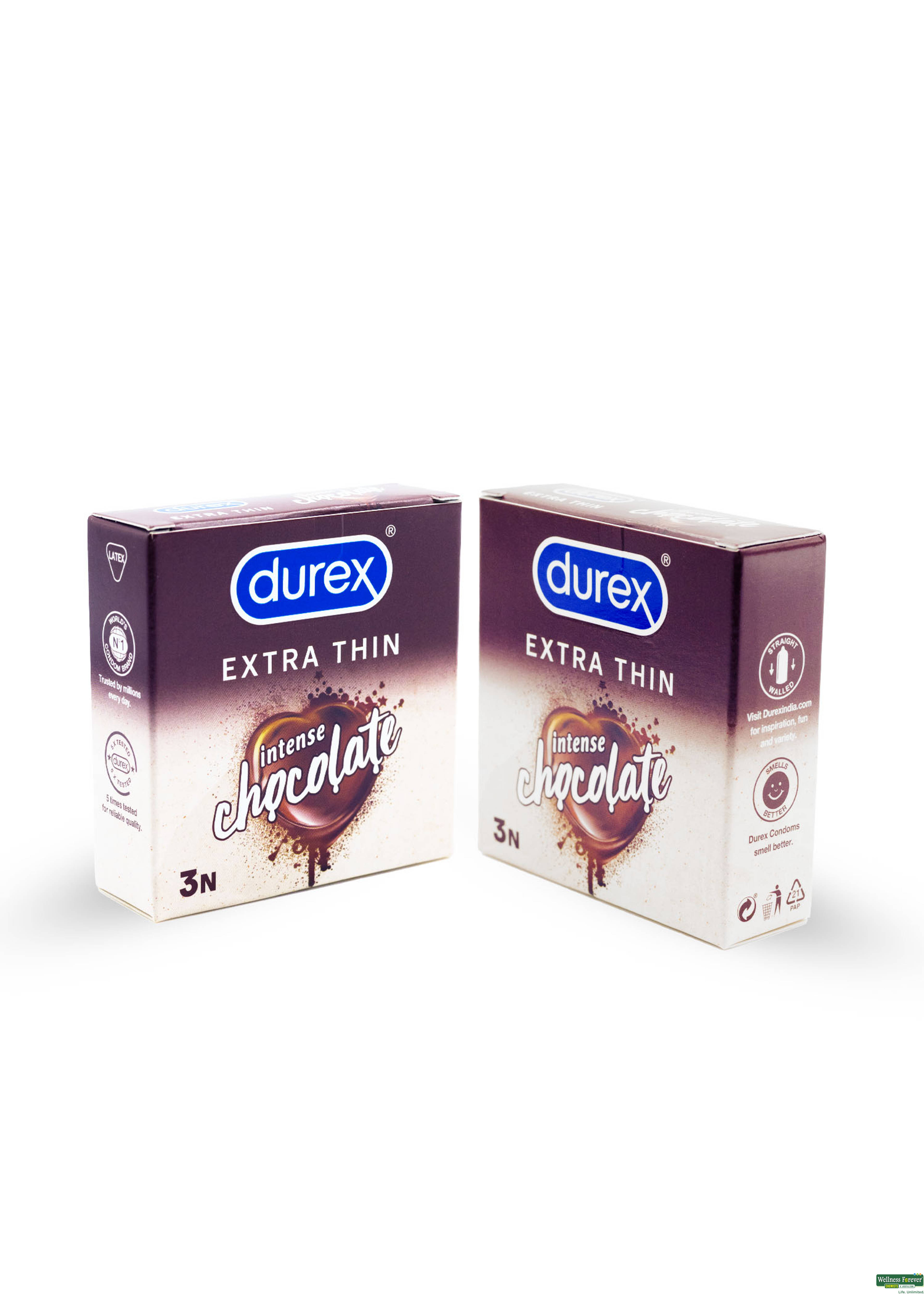 Durex Extra Thin Condom Intense Chocolate 3 Pieces-image
