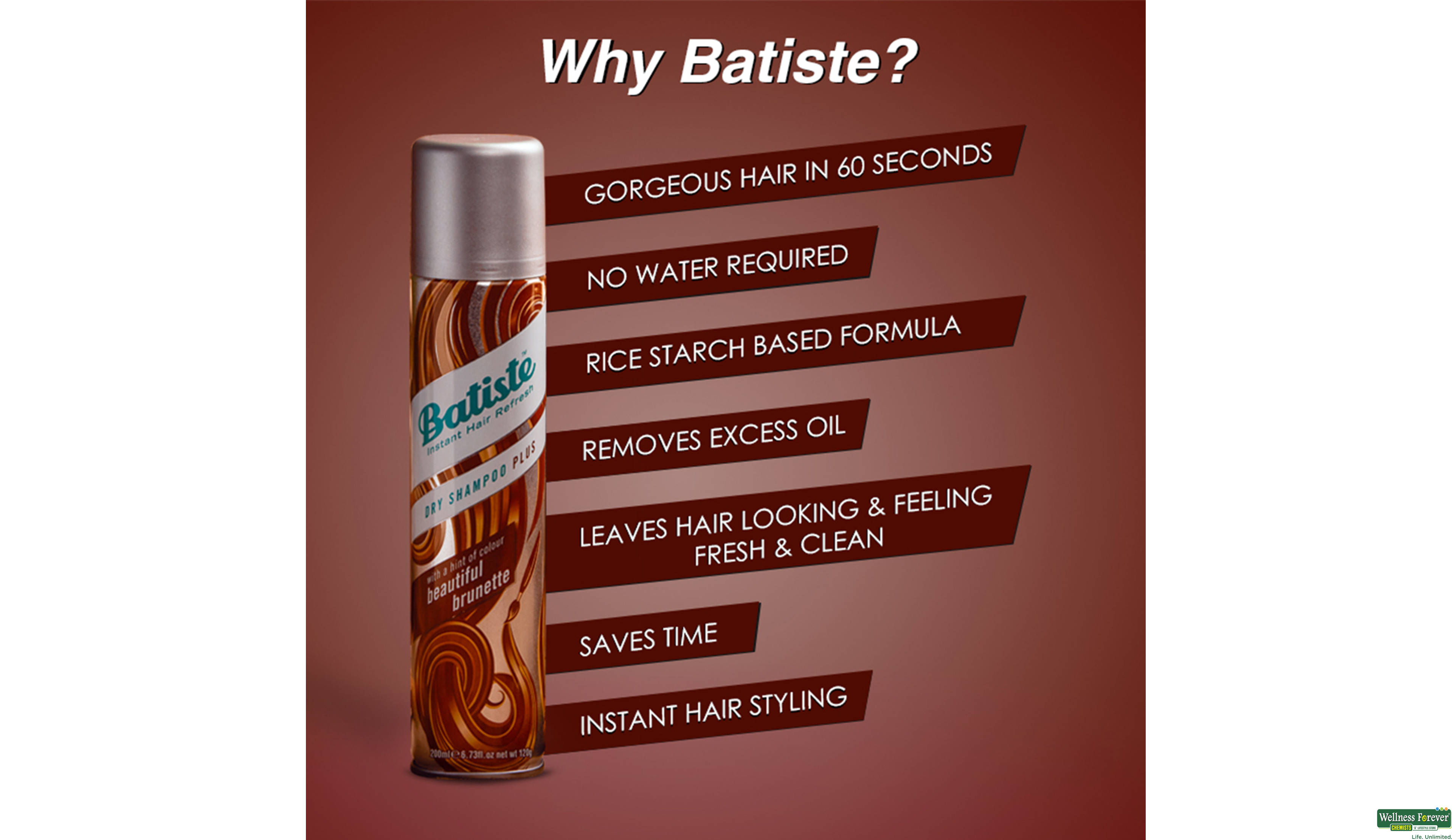 BATISTE DRY SHAMP DIVINE DARK 200ML- 5, 200ML, 