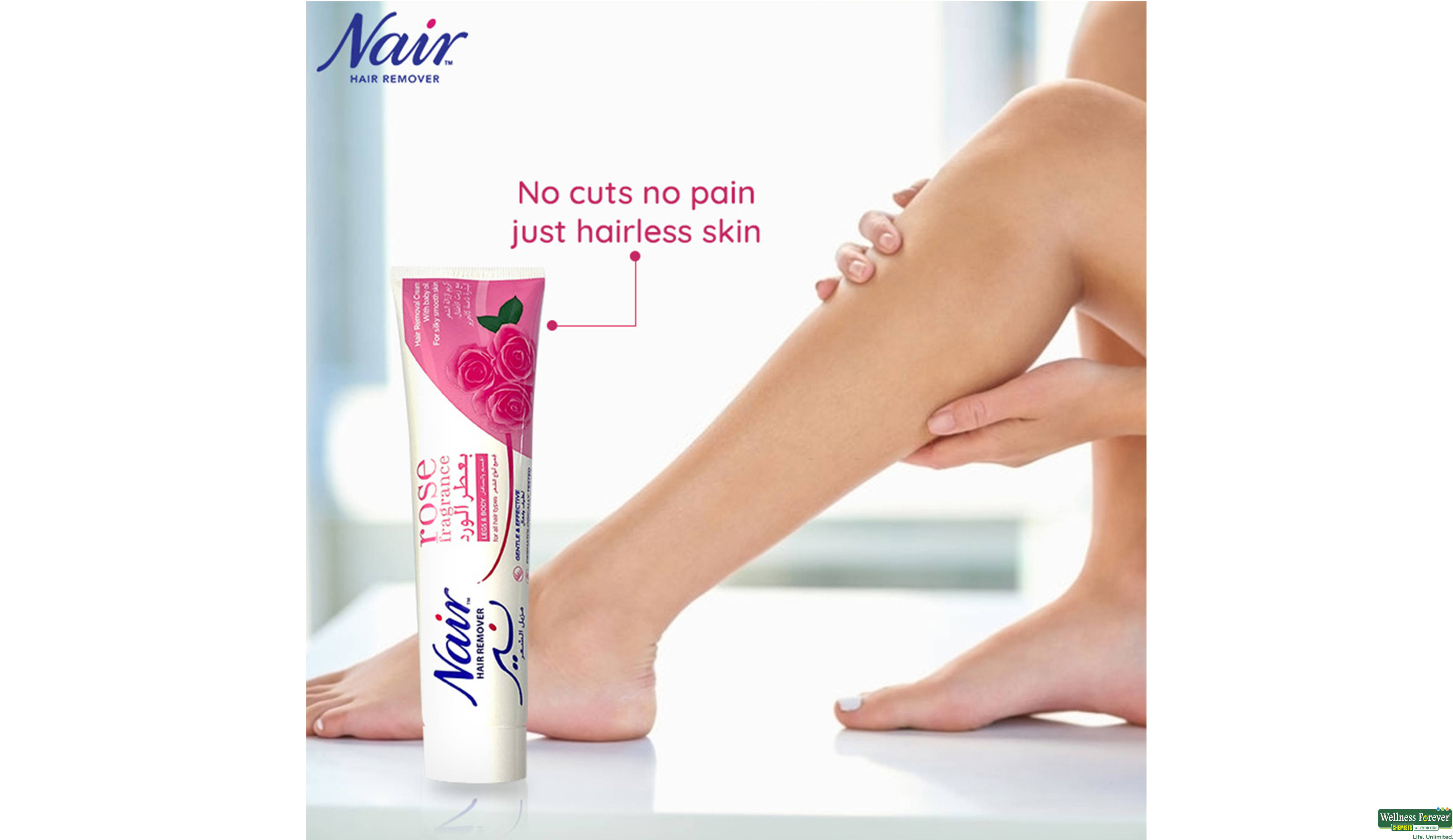 NAIR HAIR REMOVER CREAM ROSE FRAGRANCE 110GM- 5, 110GM, 