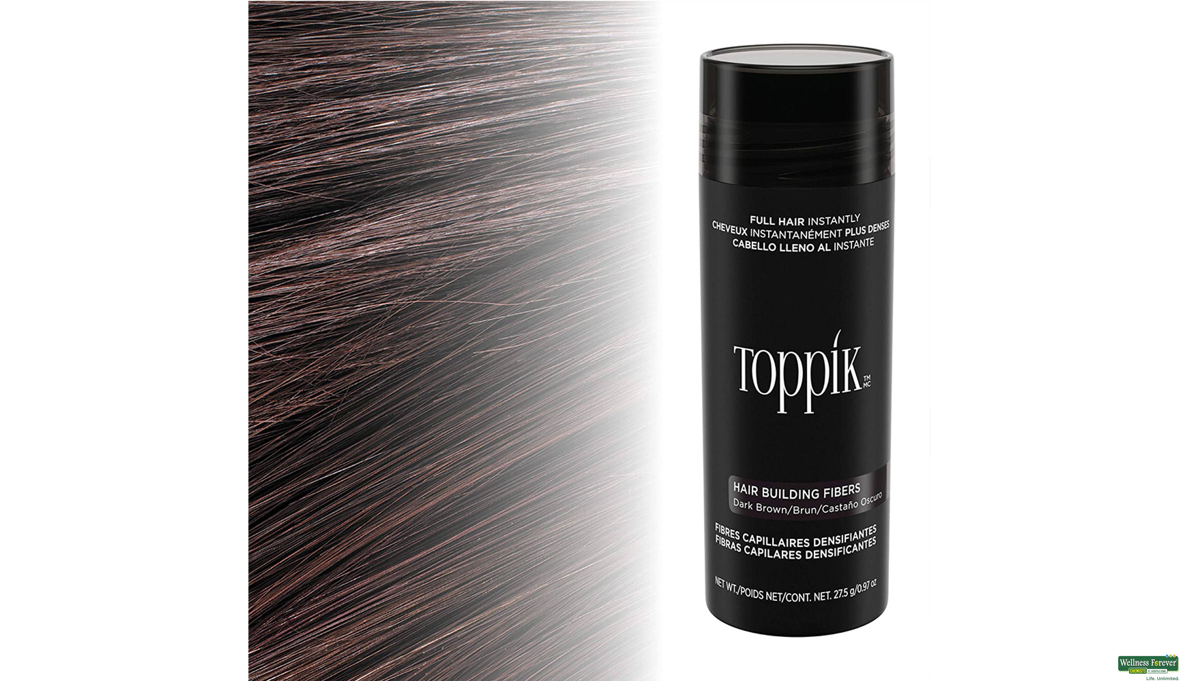 TOPPIK HAIR BUILDING FIBERS BROWN 12GM- 5, 12GM, null