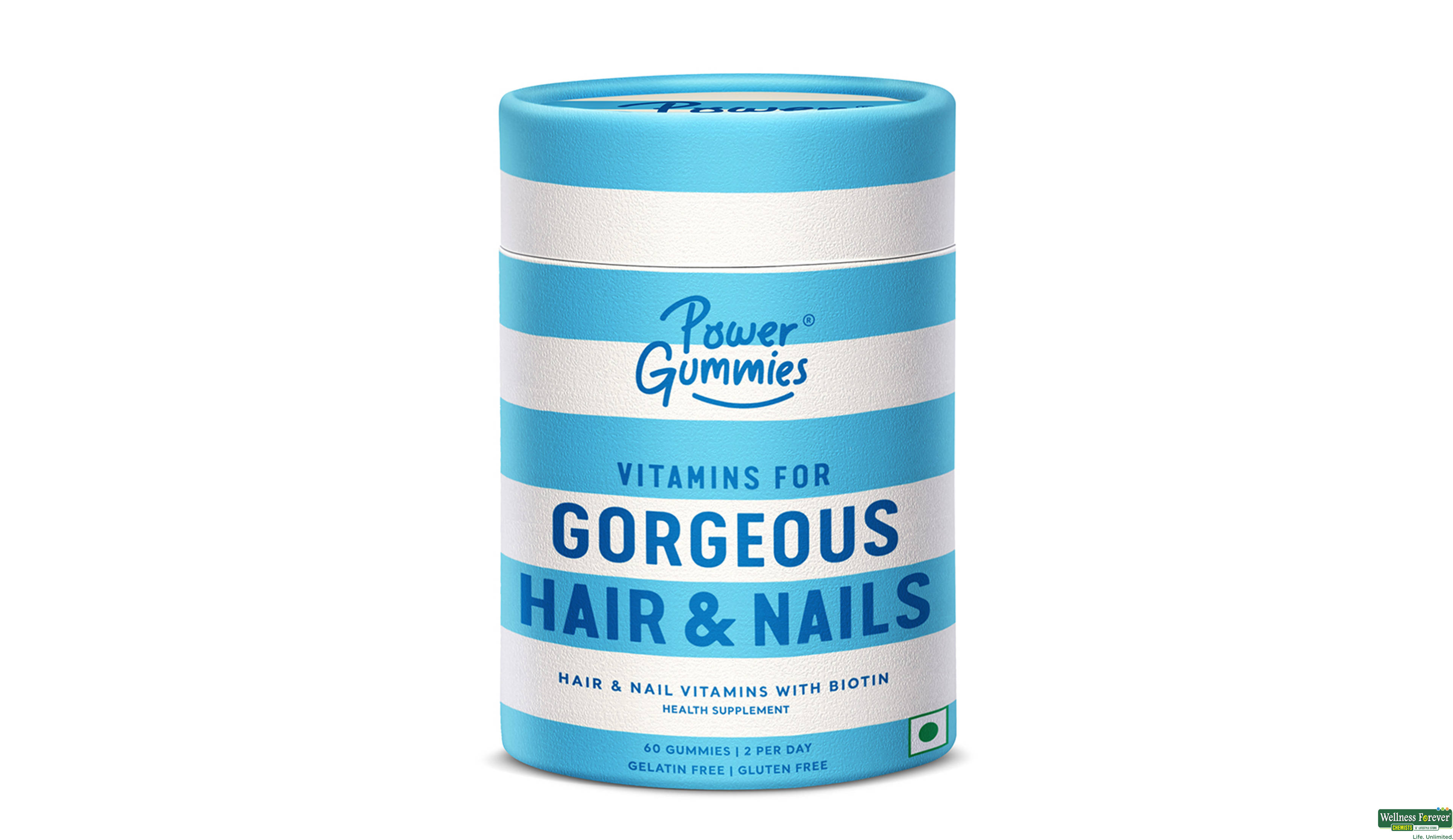 POWER GUMMY GORGEOUS HAIR N NAIL 60PC- 1, 60PC, 