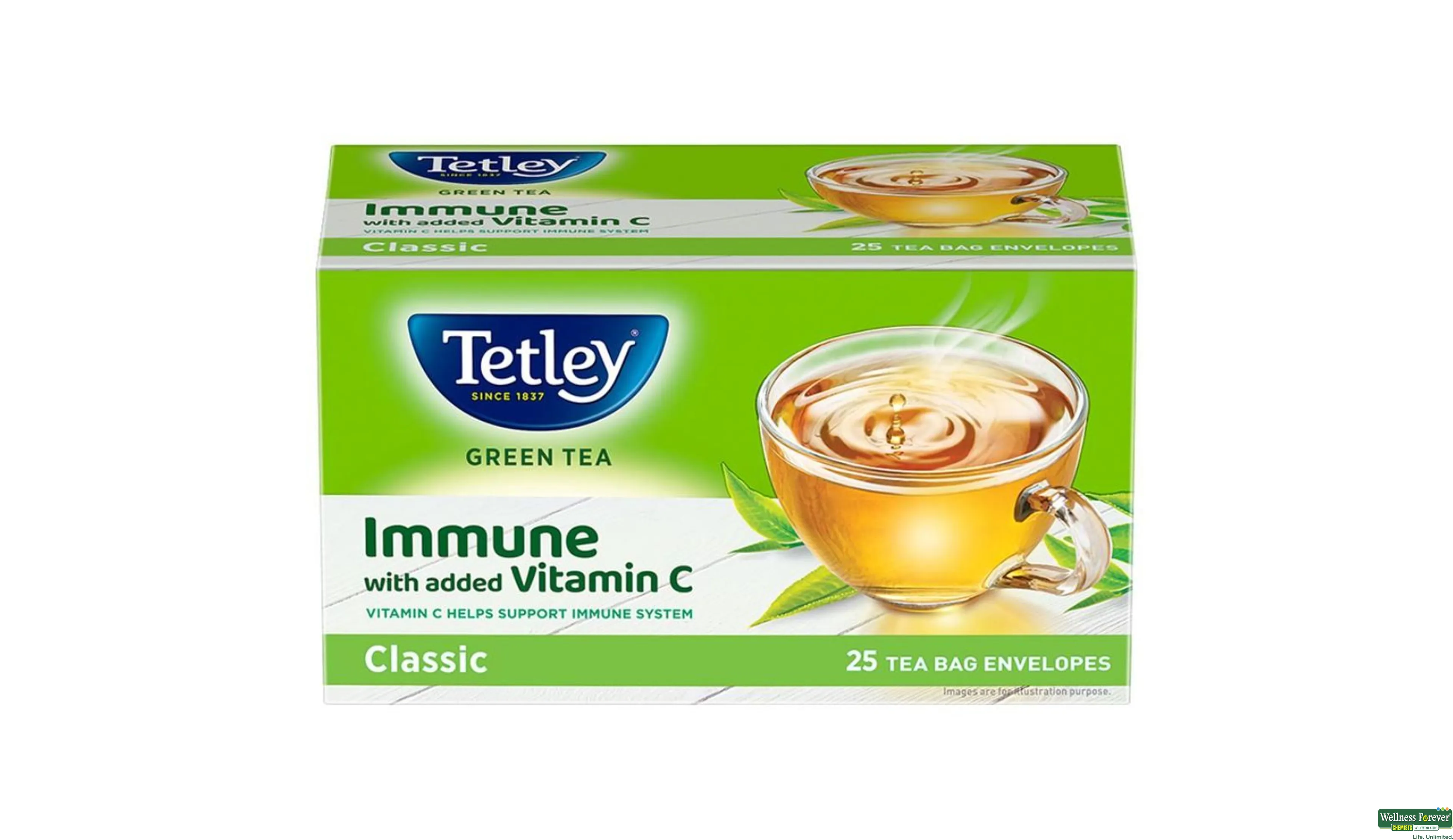 Buy Tetley Green Tea Immune with Added Vitamin C, 25 bags Online at Best  Prices