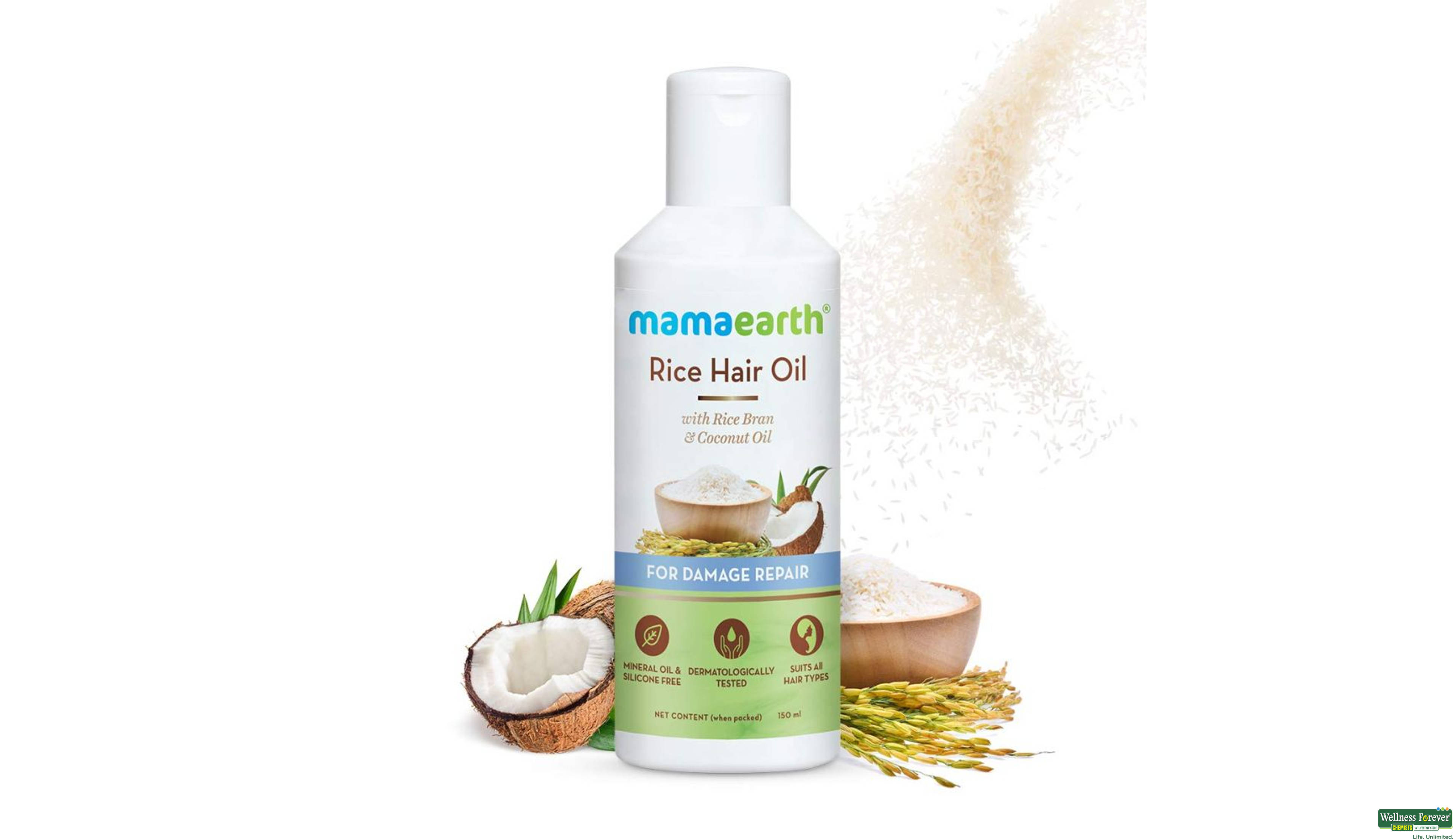 MAMAEARTH RICE HAIR OIL 150ML- 2, 150ML, 