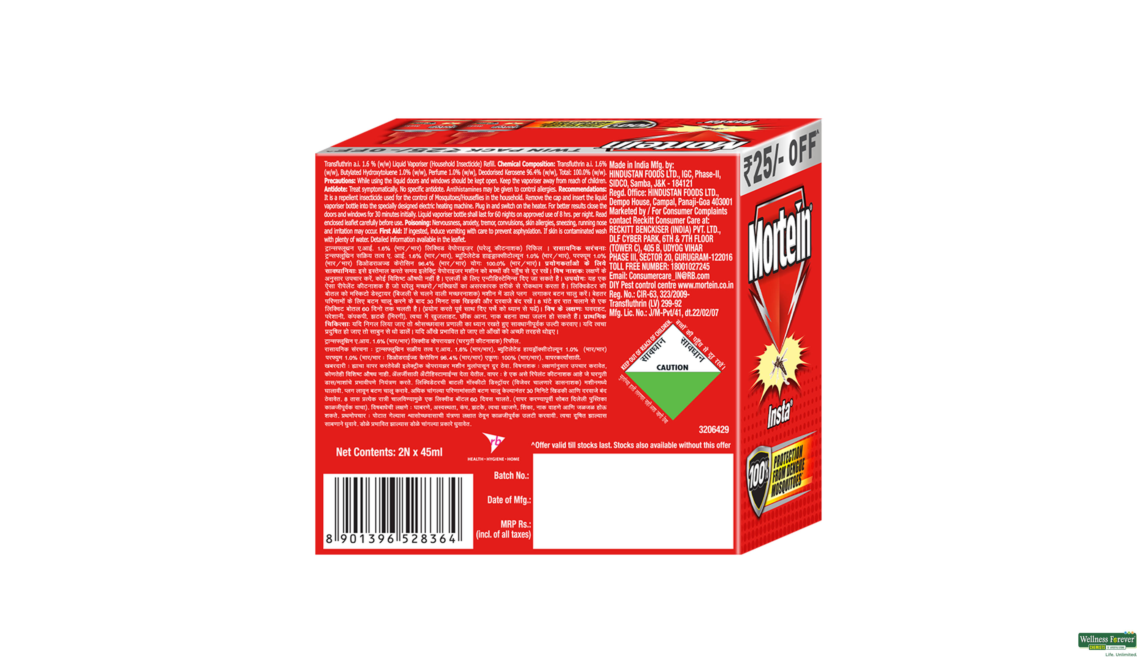 MORTEIN INSTA REFILL 2X45ML- 2, 2X45ML, 