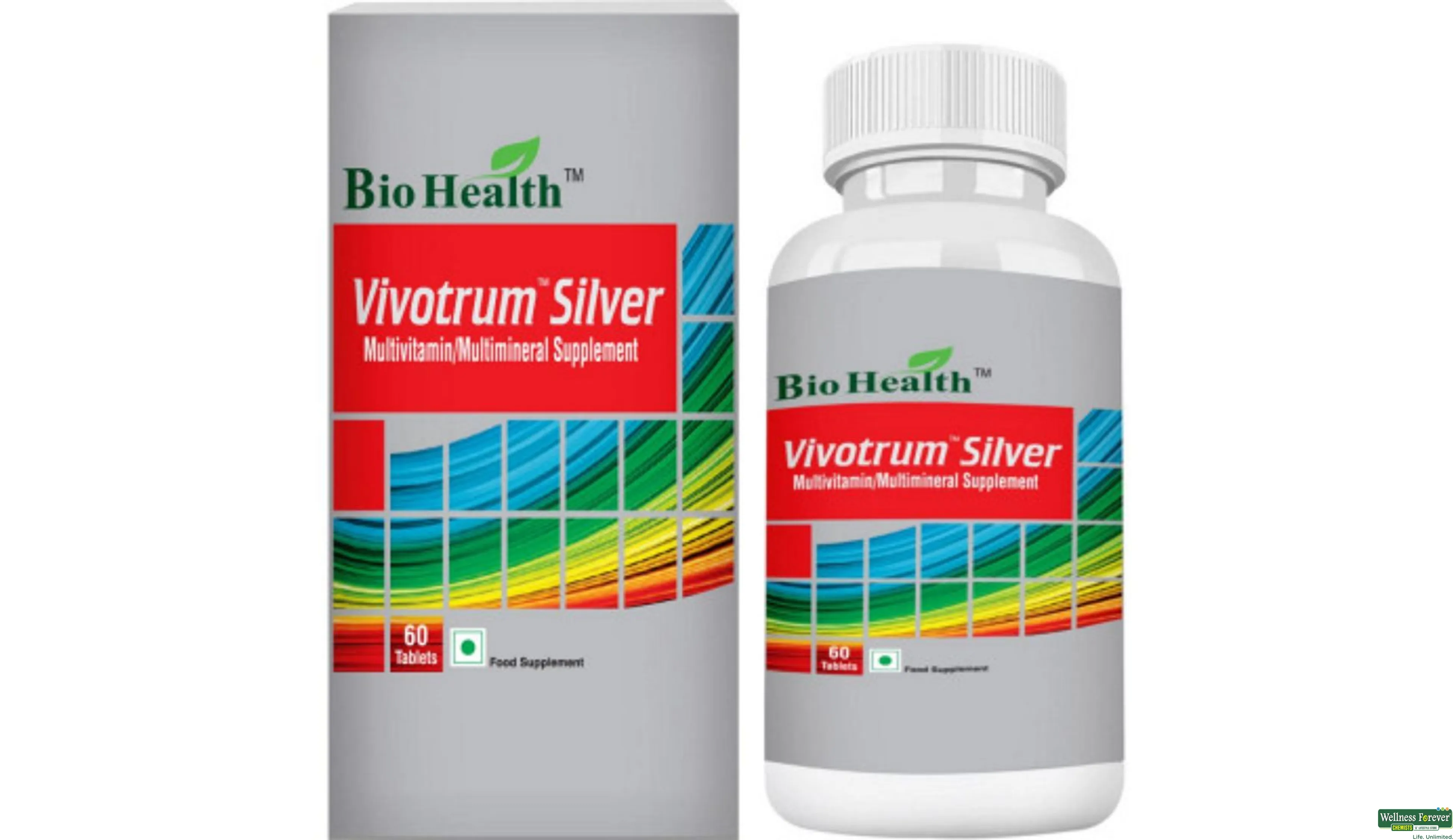 BIOHEALTH VIVOTRUM SILVER MULTVIT 60TAB- 1, 60TAB, 