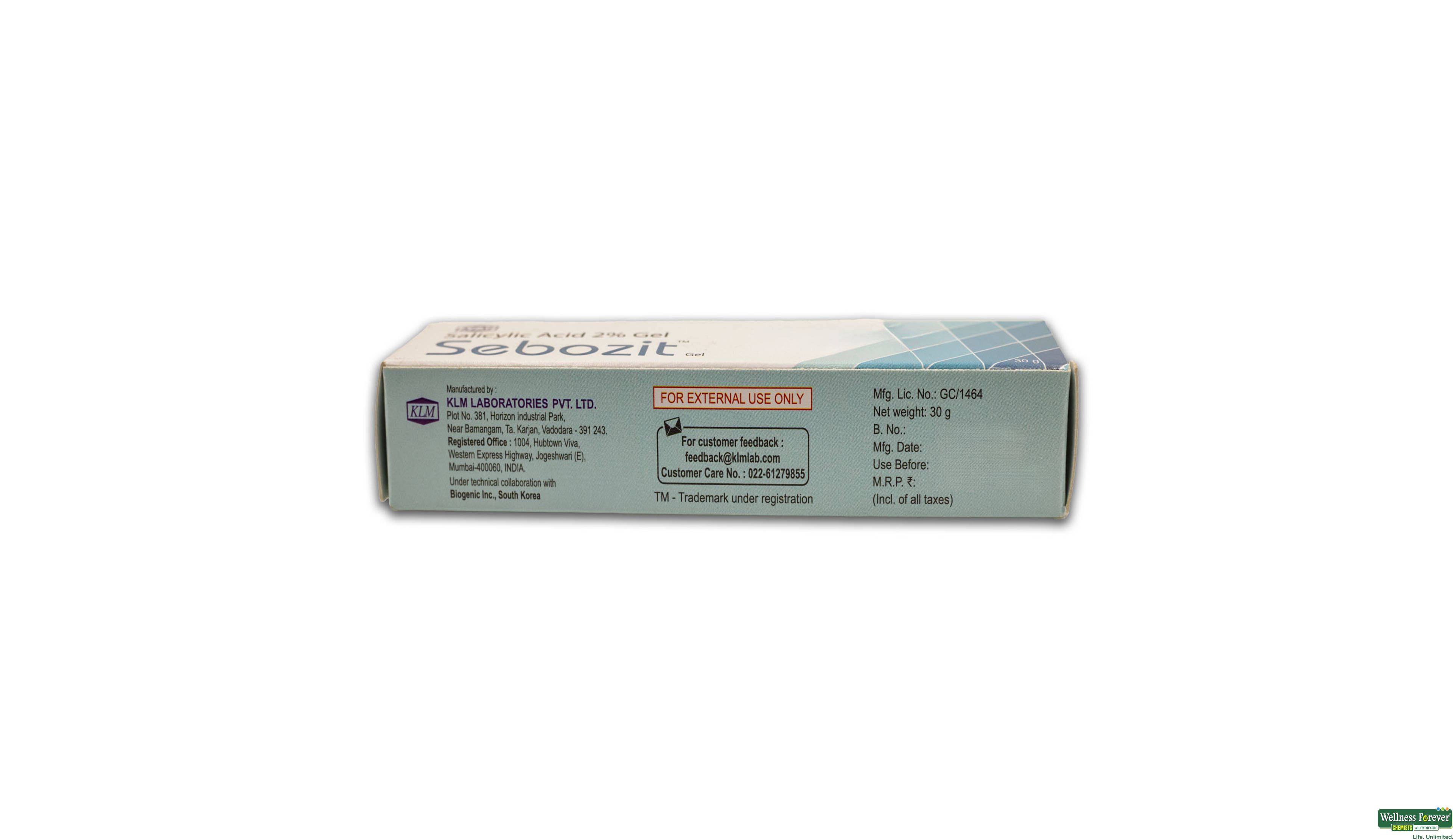 SEBOZIT GEL 30GM- 2, 30GM, 