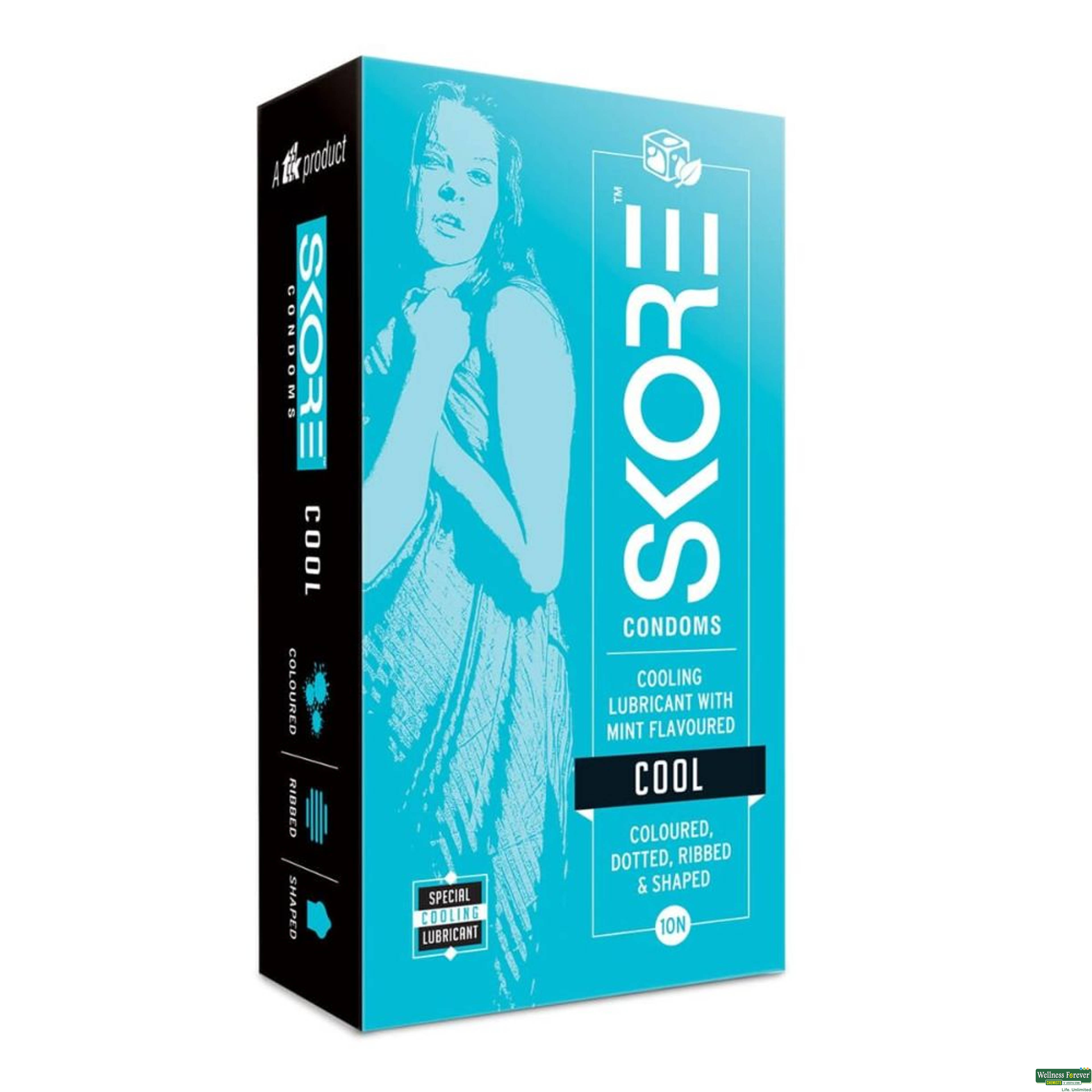 Skore Cool Mint Flavoured Condoms 10 Pieces-image