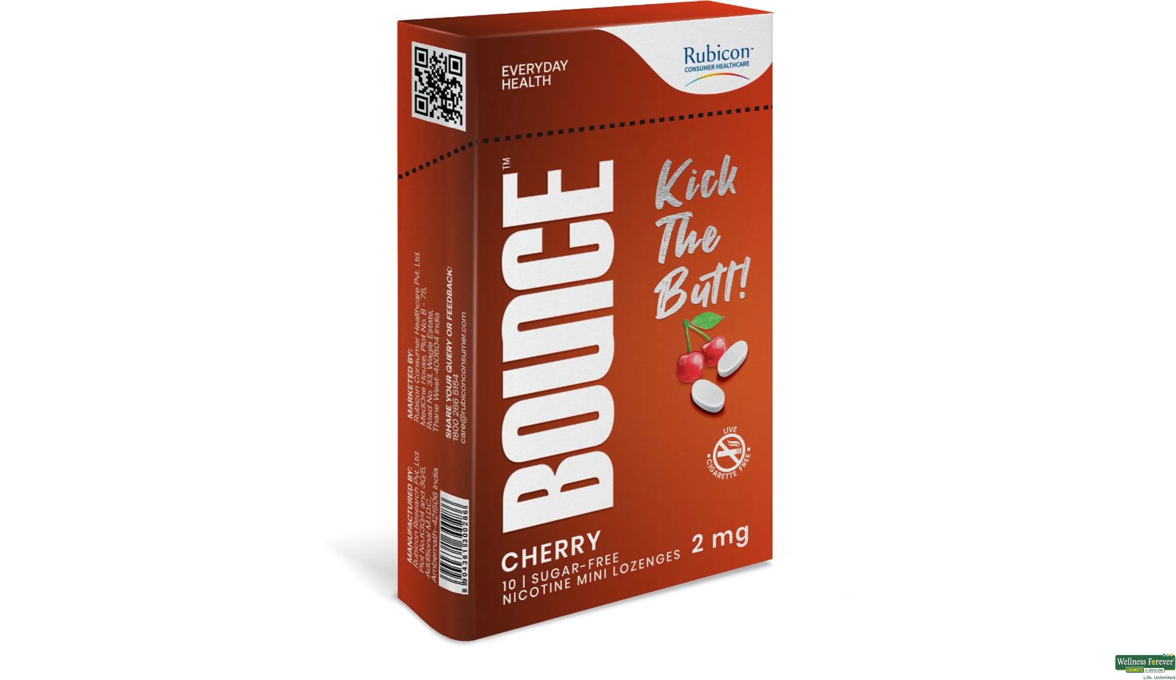 BOUNCE Nicotine Mini Lozenge 2 Mg, Cherry flavour Sugar Free