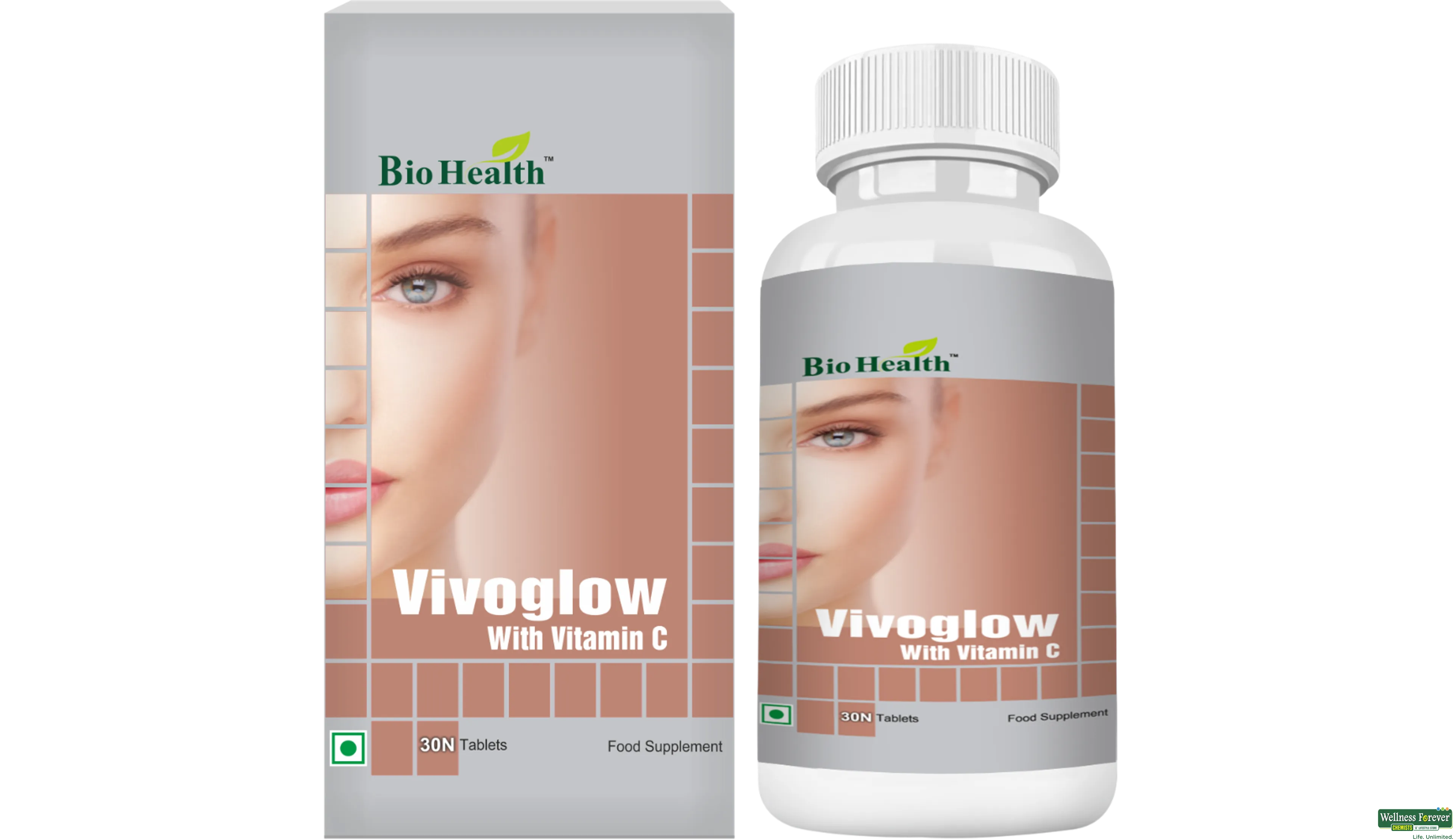 BIOHEALTH VIVOGLOW WITH VITAMIN C 30TAB- 1, 30TAB, 