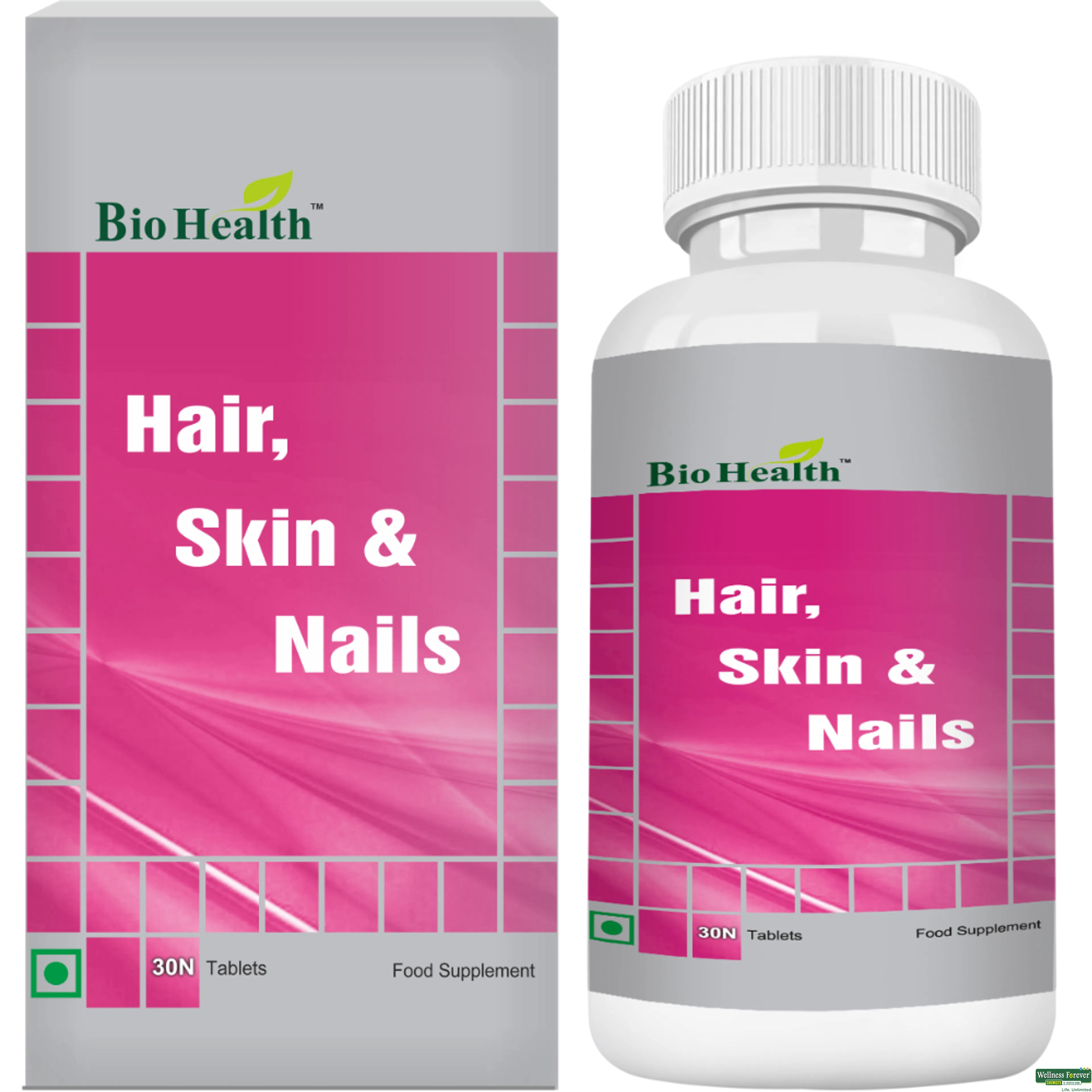 BIOHEALTH HAIR SKIN & NAILS 30TAB-image