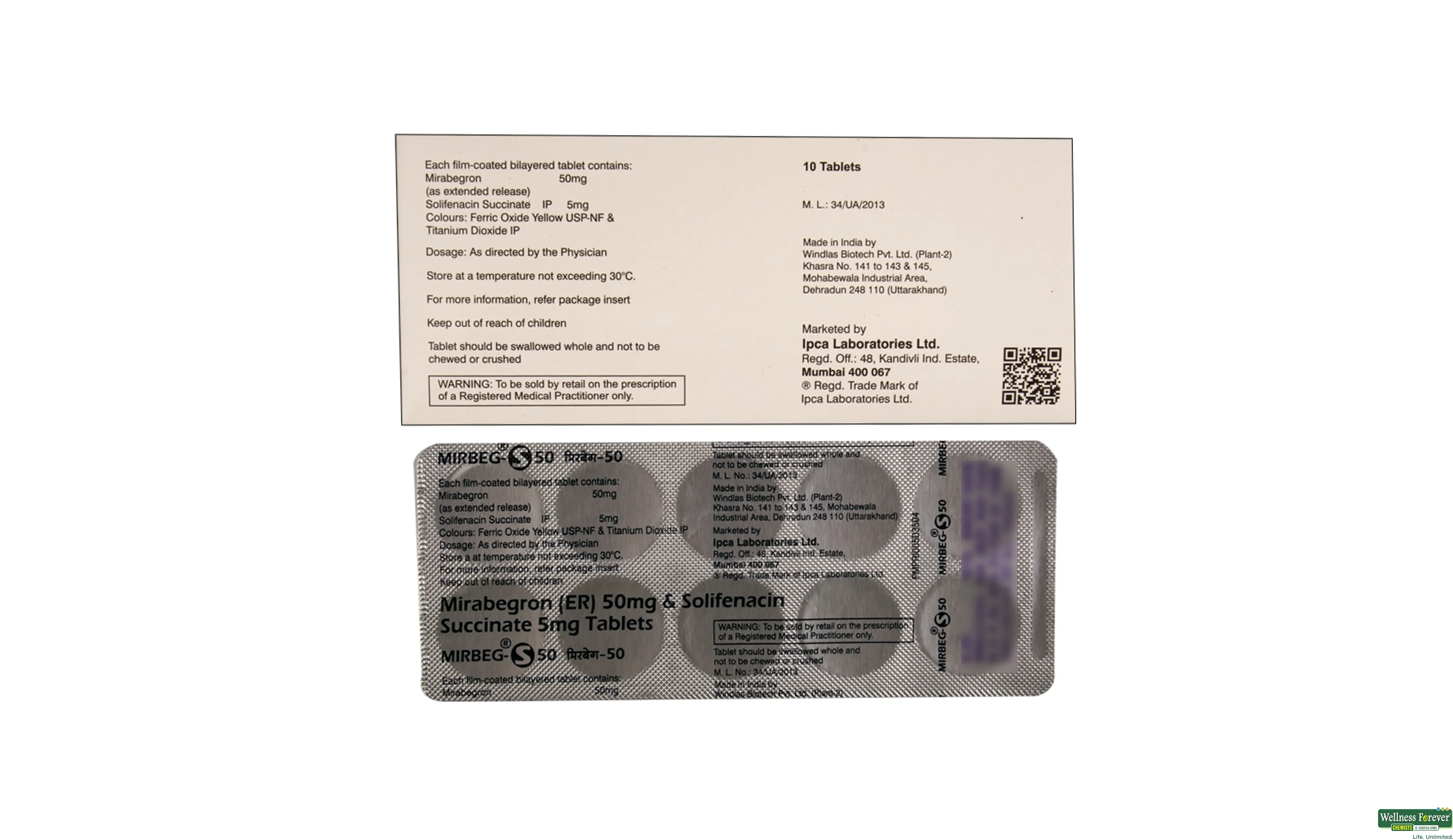 MIRBEG-S 50MG 10TAB- 2, 10TAB, 