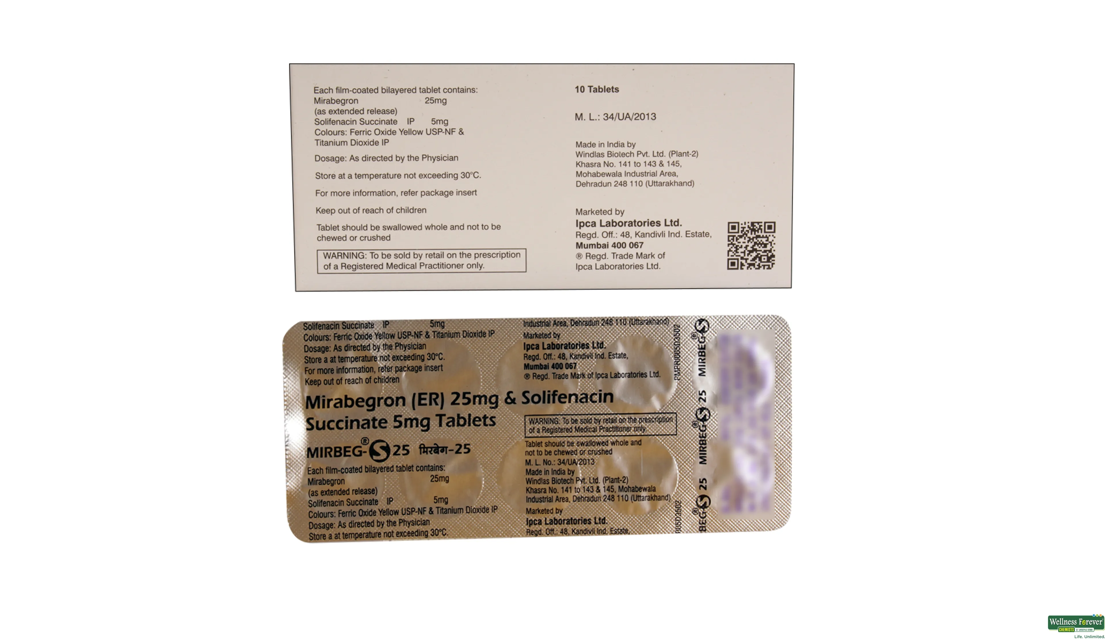 MIRBEG-S 25MG 10TAB- 2, 10TAB, 