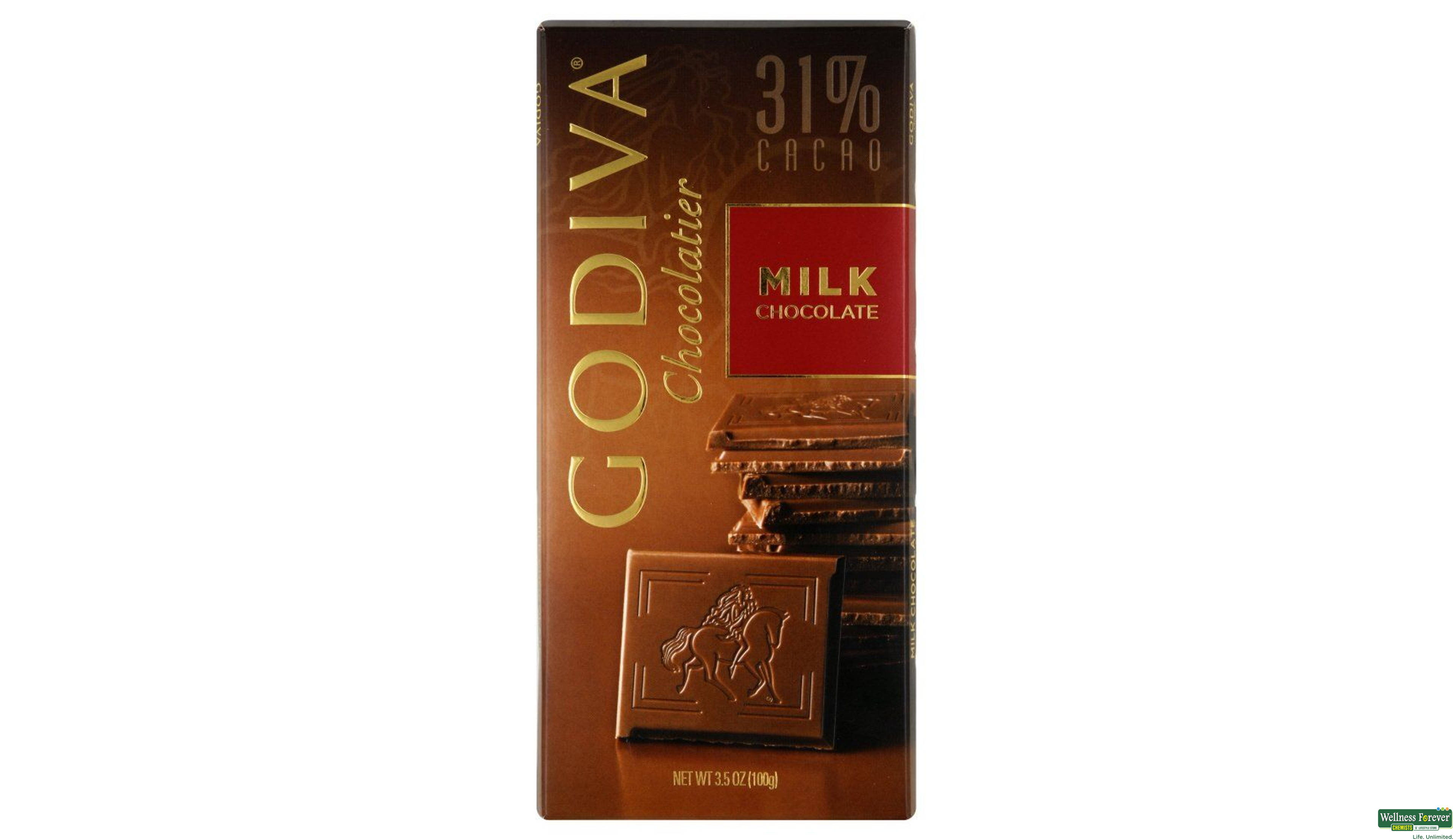 GODIVA CHOC  MILK 100GM- 1, 100GM, 